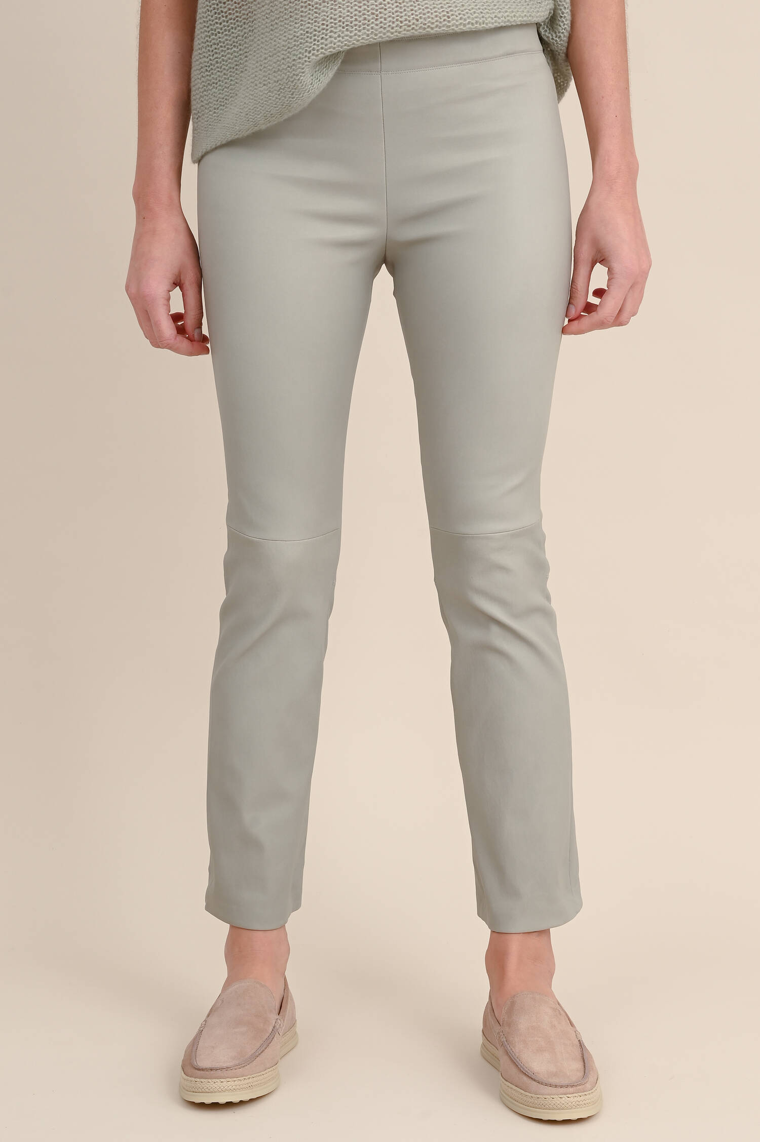 Lederhose JP-TWENTY in Graugrün