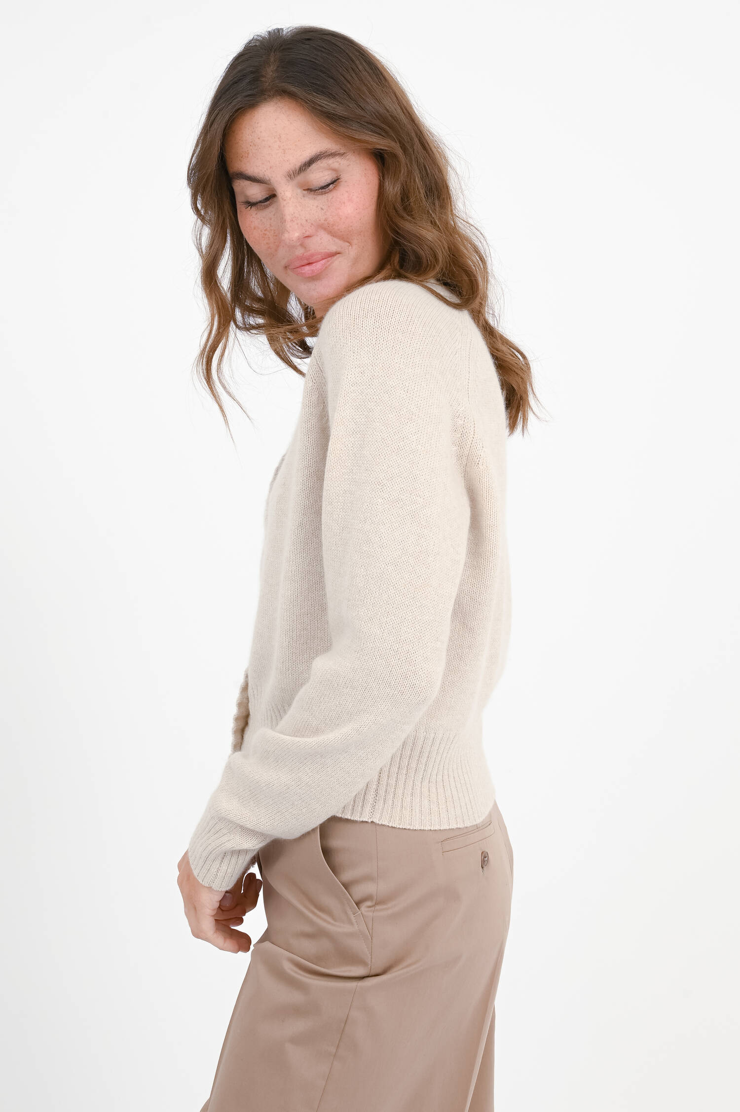 Cardigan aus Cashmere in Hellbeige