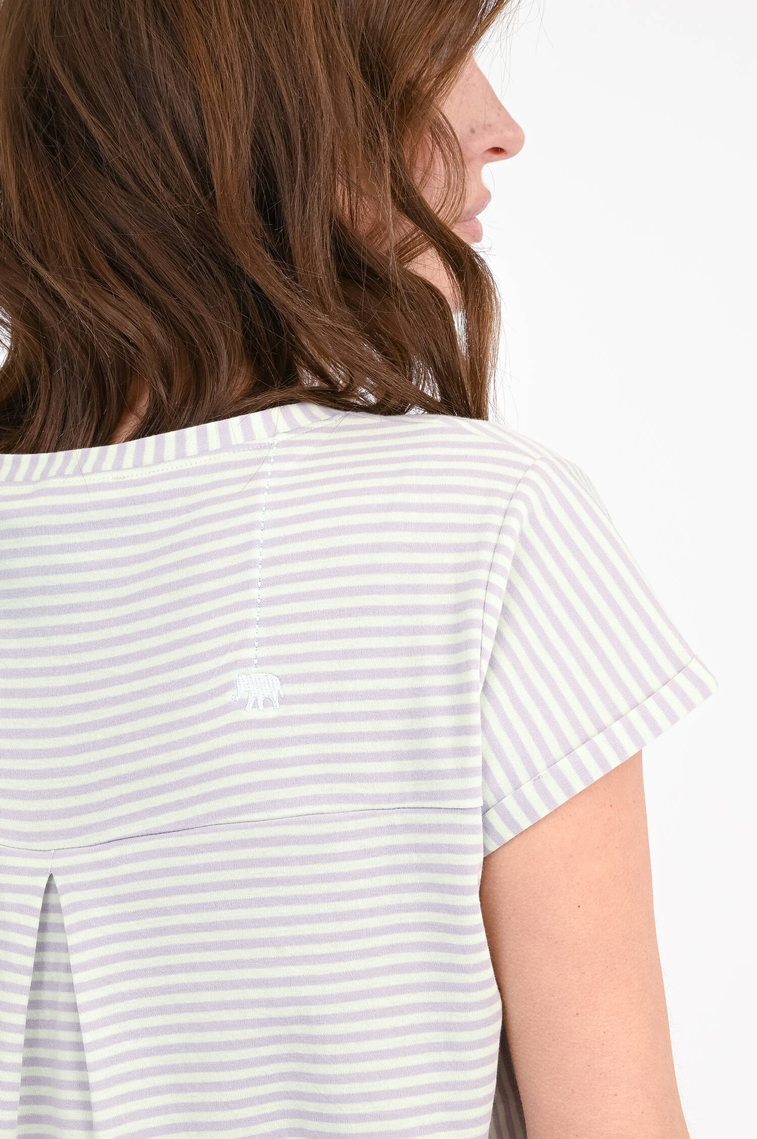 Gestreiftes-Shirt LILY in Mint/Flieder