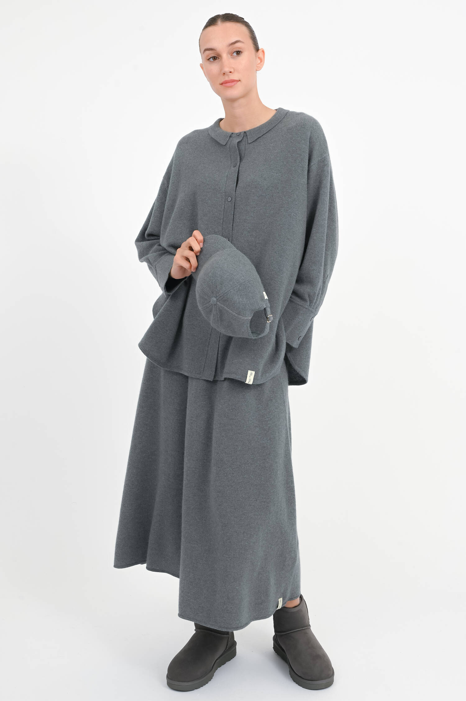 Hemd aus Cashmere in Boston Grey