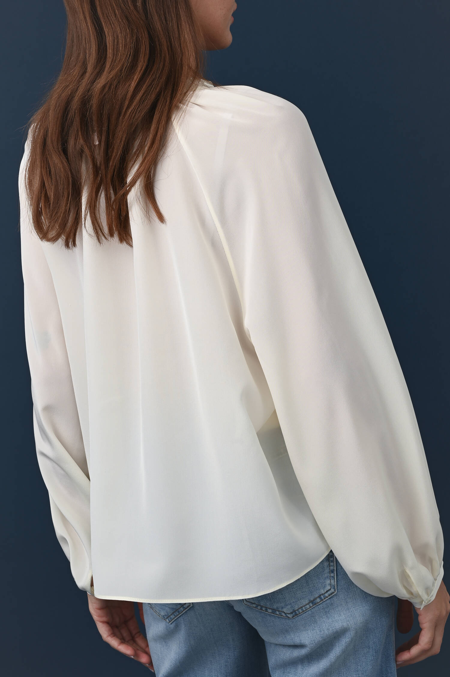 Seiden Schlupfbluse in Mozzarella