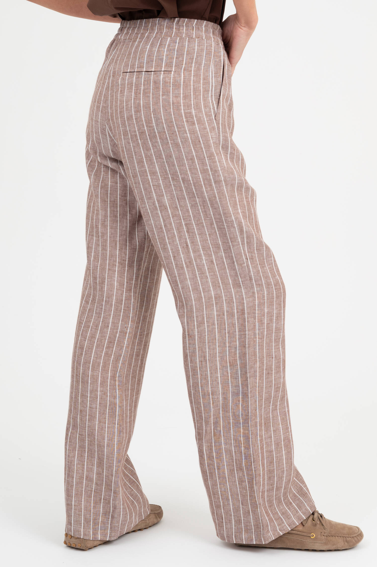 Leinenhose in Braun/Weiß gestreift Leinenhose in Braun/Weiß gestreift