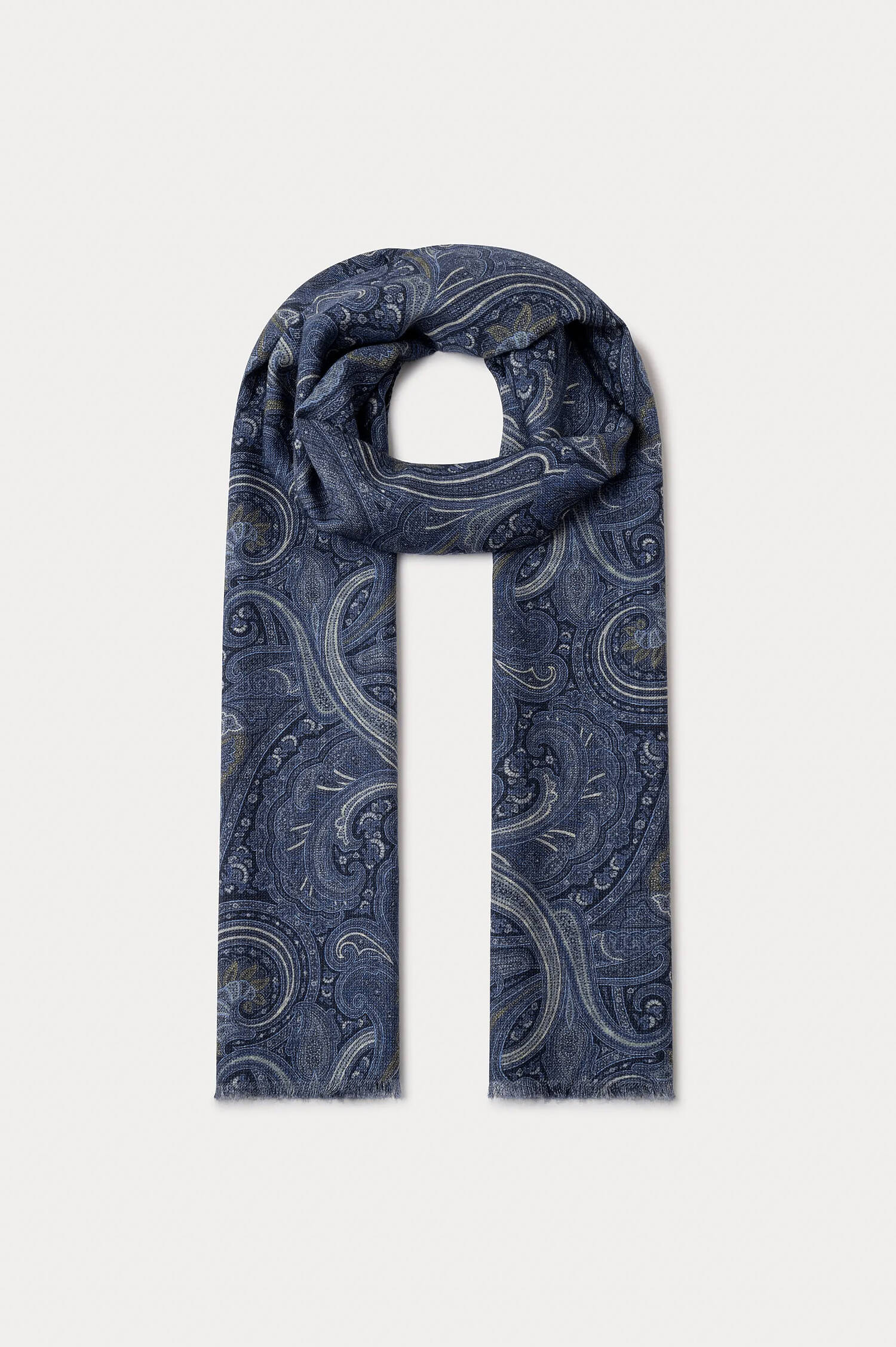 Schal mit Paisley-Print in Blau