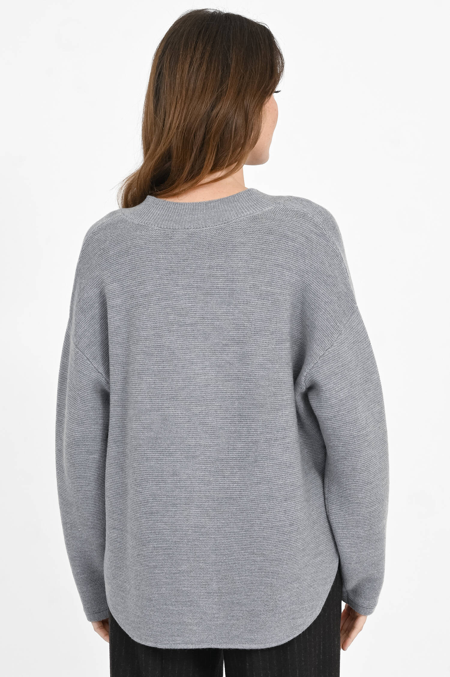 Woll-Strickjacke in Dunkelgrau