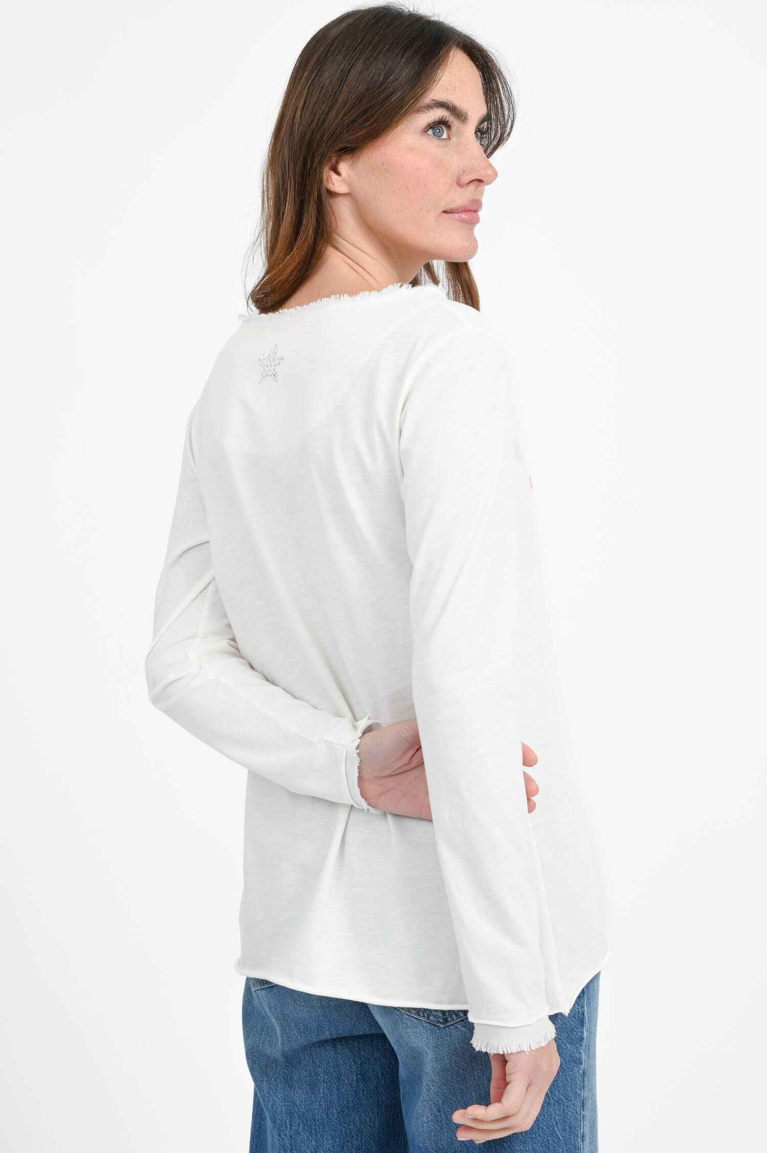 Langarmshirt EVERY DAY IS A SMILE in Ecru