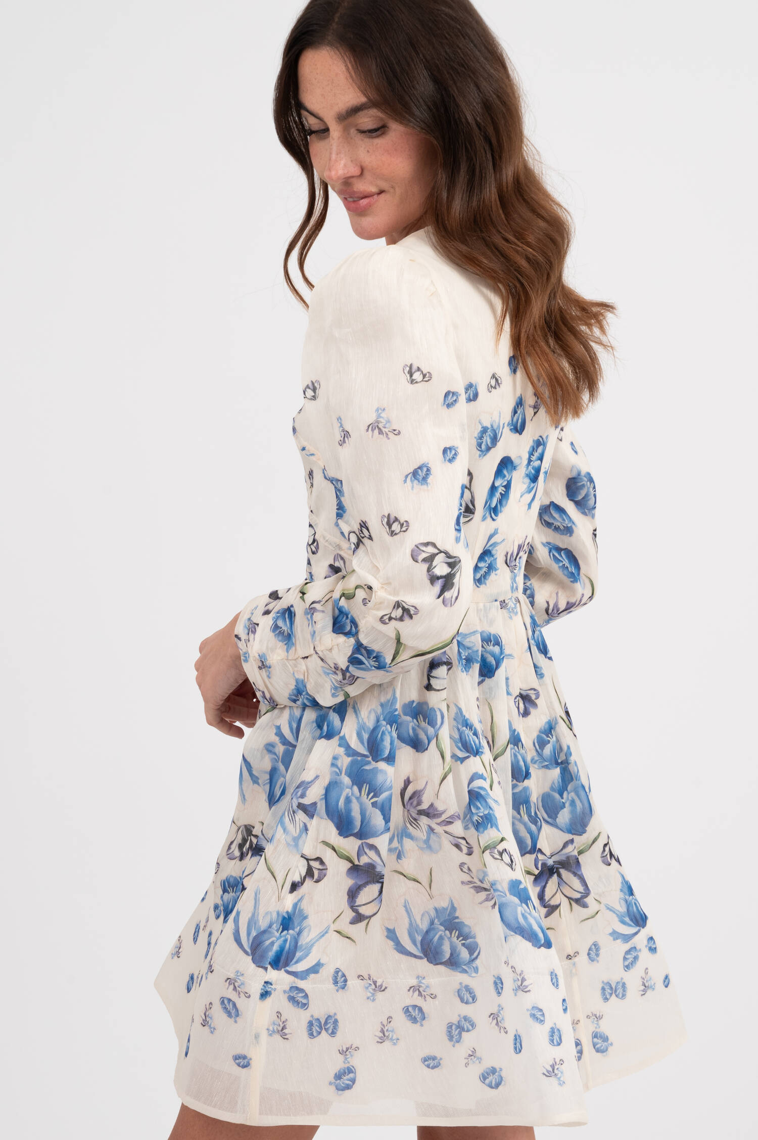 Kleid LEONI mit Blumen-Print in Creme