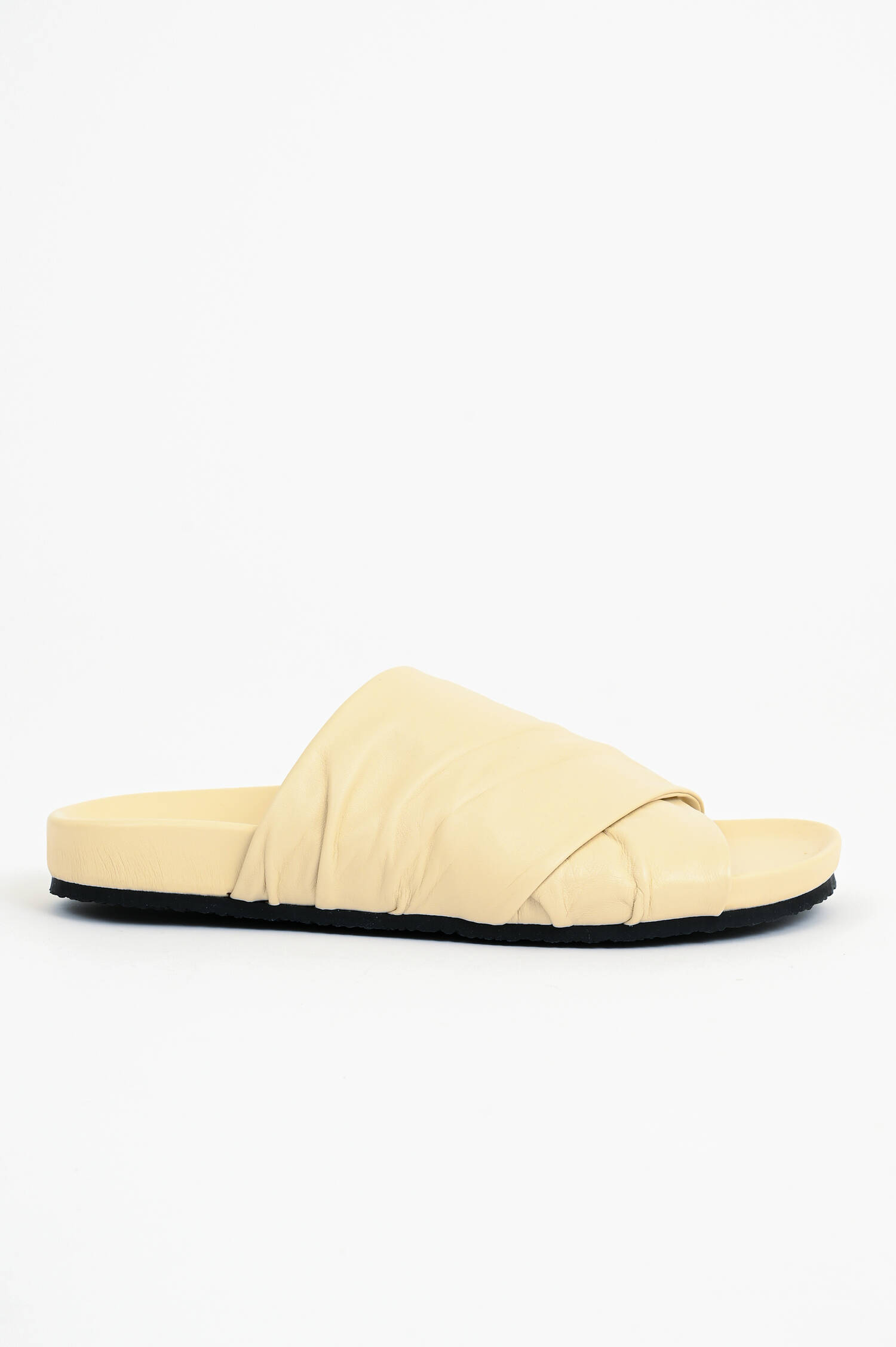 Lederpantolette in Vanille