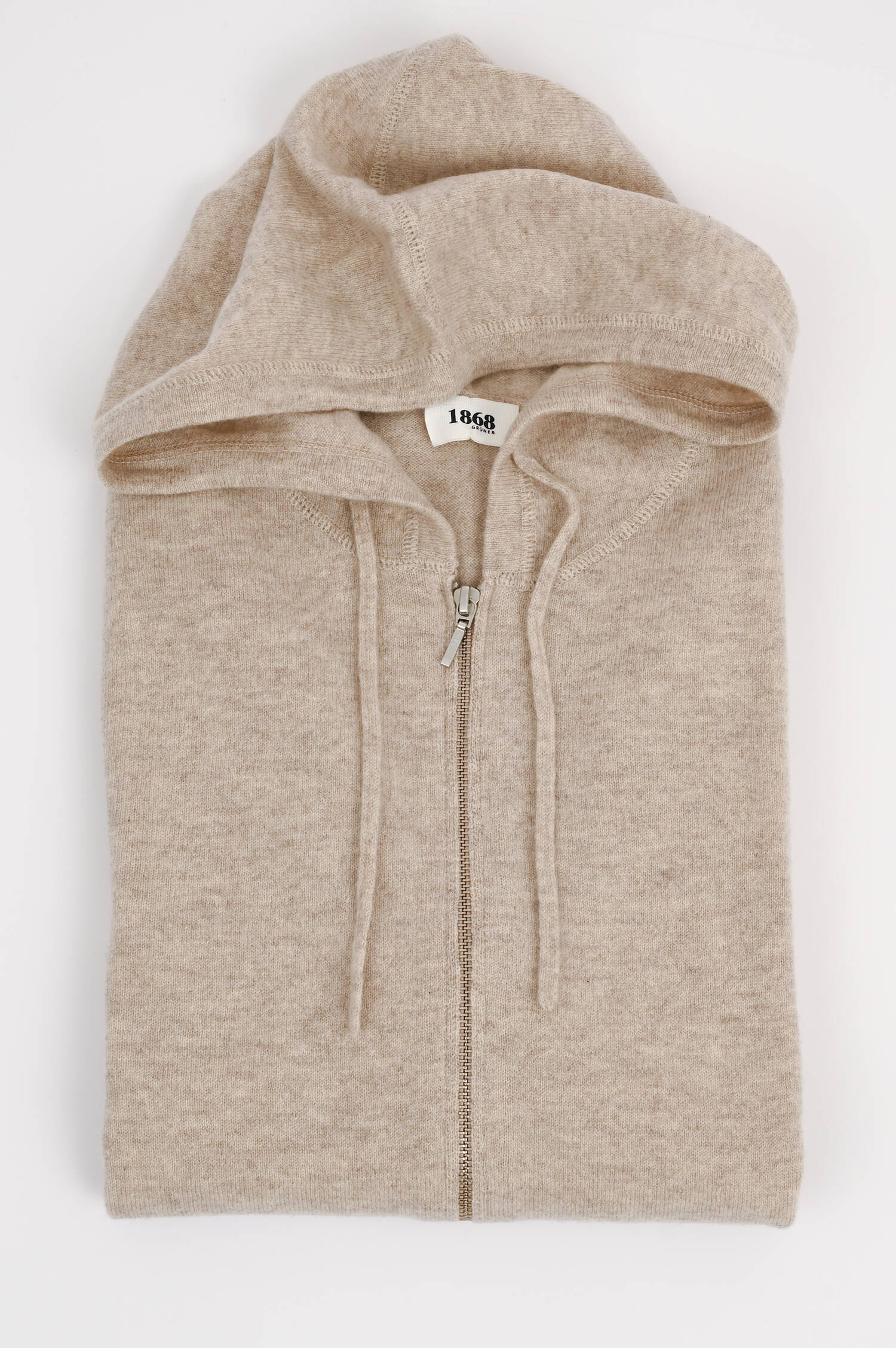 Cashmere Strick-Hoodie in Beige 