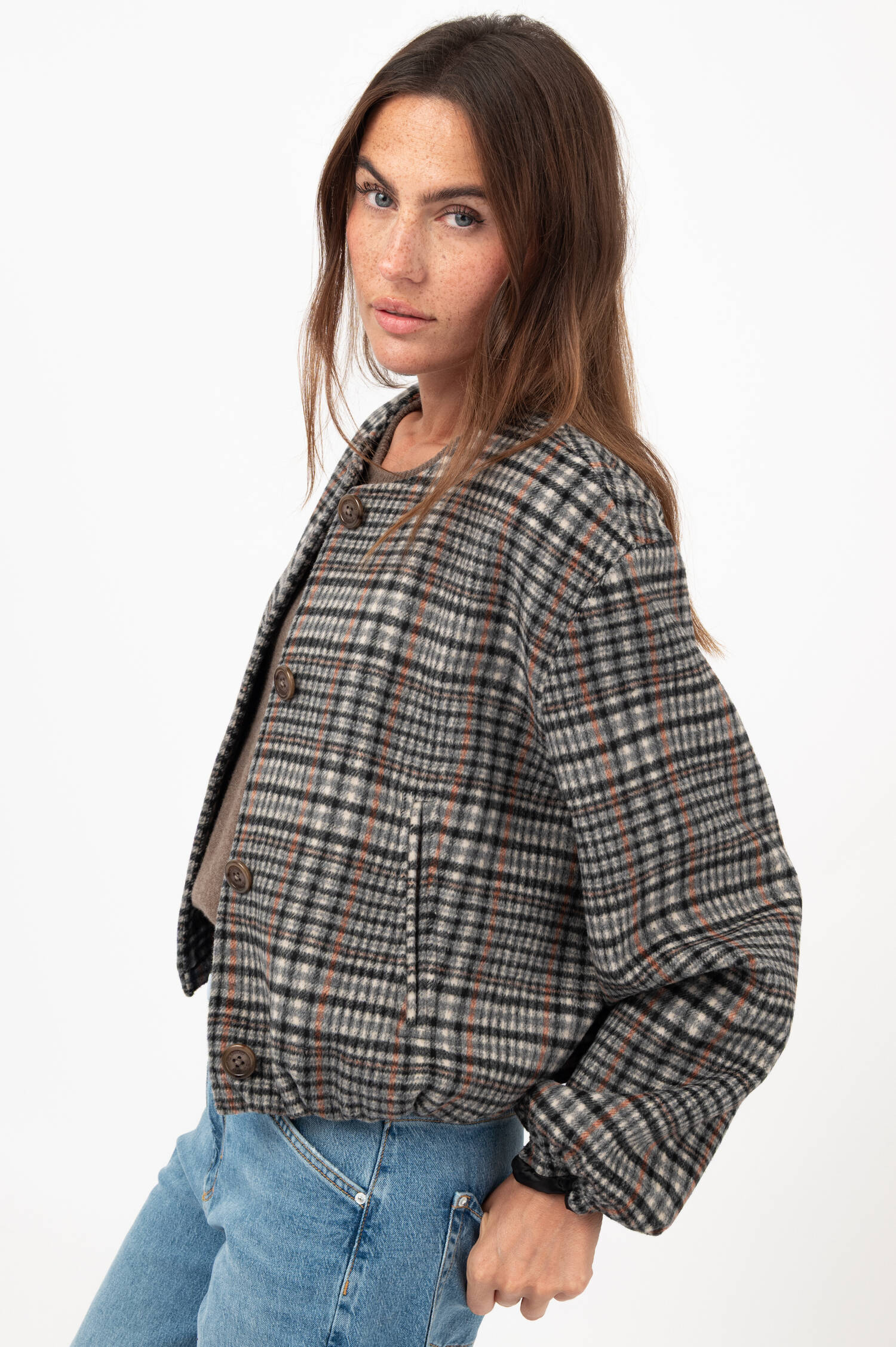 Flanelljacke in Multicolor kariert