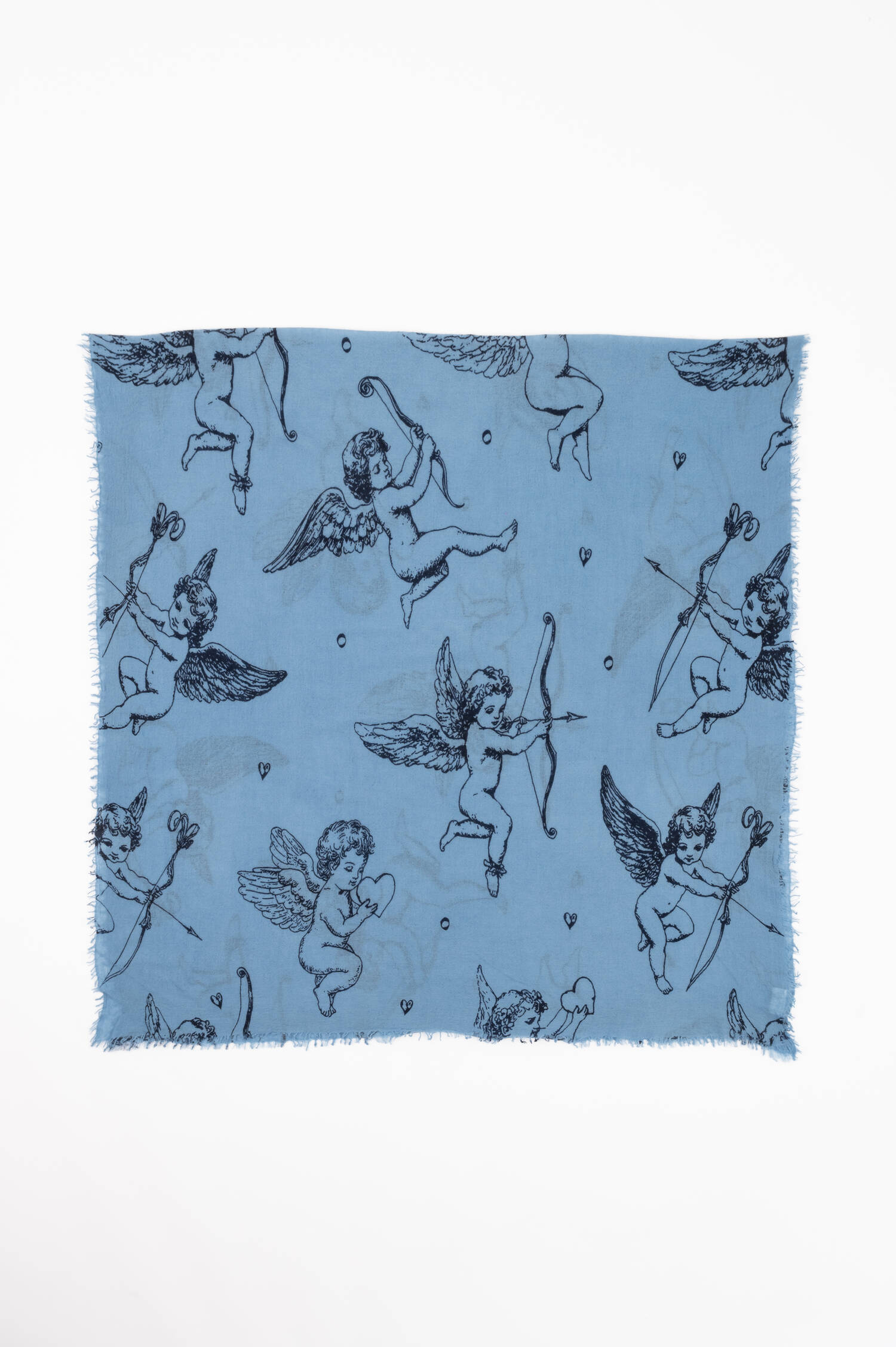 Cashmere Schal in Blau/Schwarz
