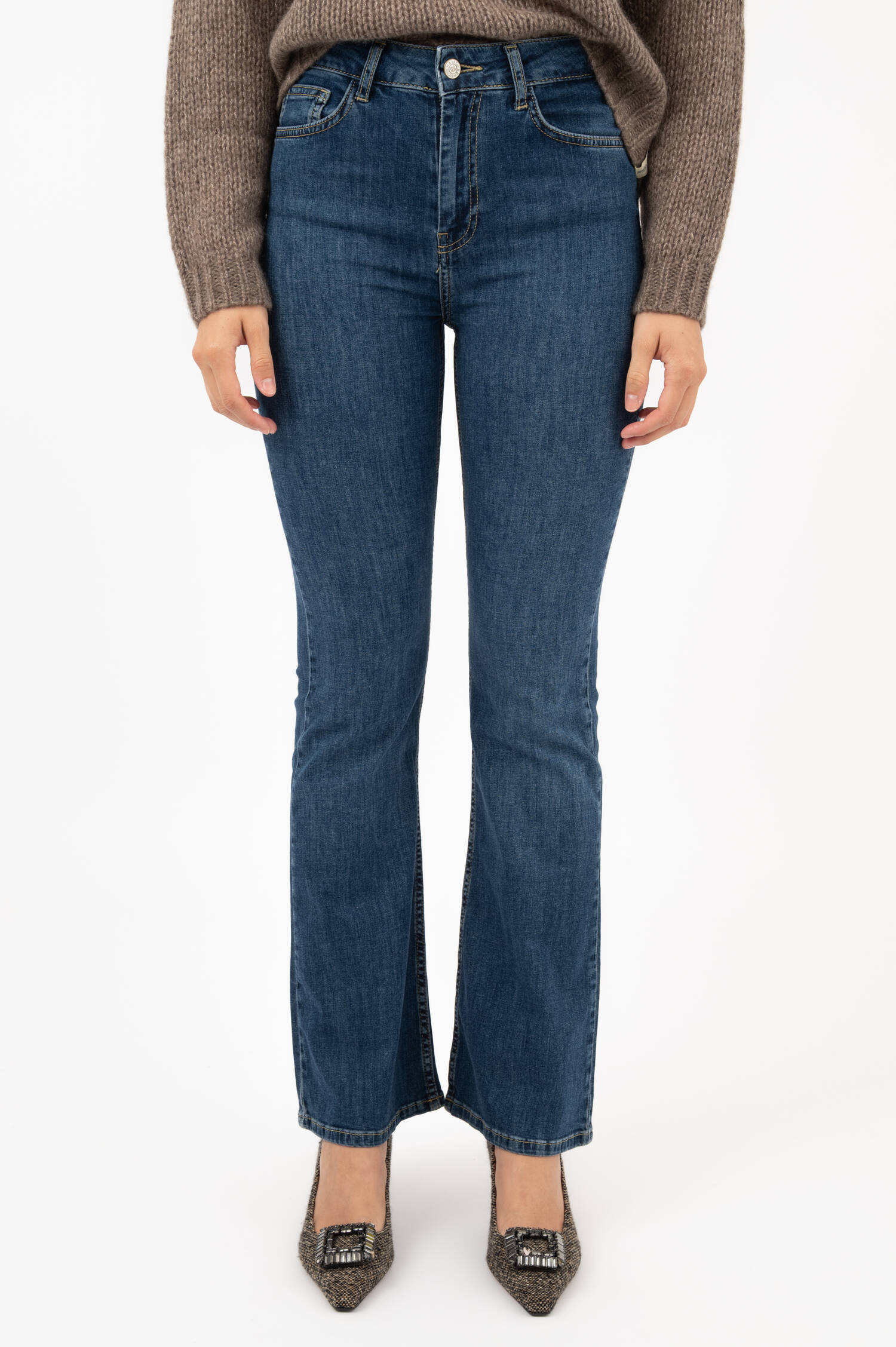 Five Pocket Jeans in Blau Five Pocket Jeans in Blau