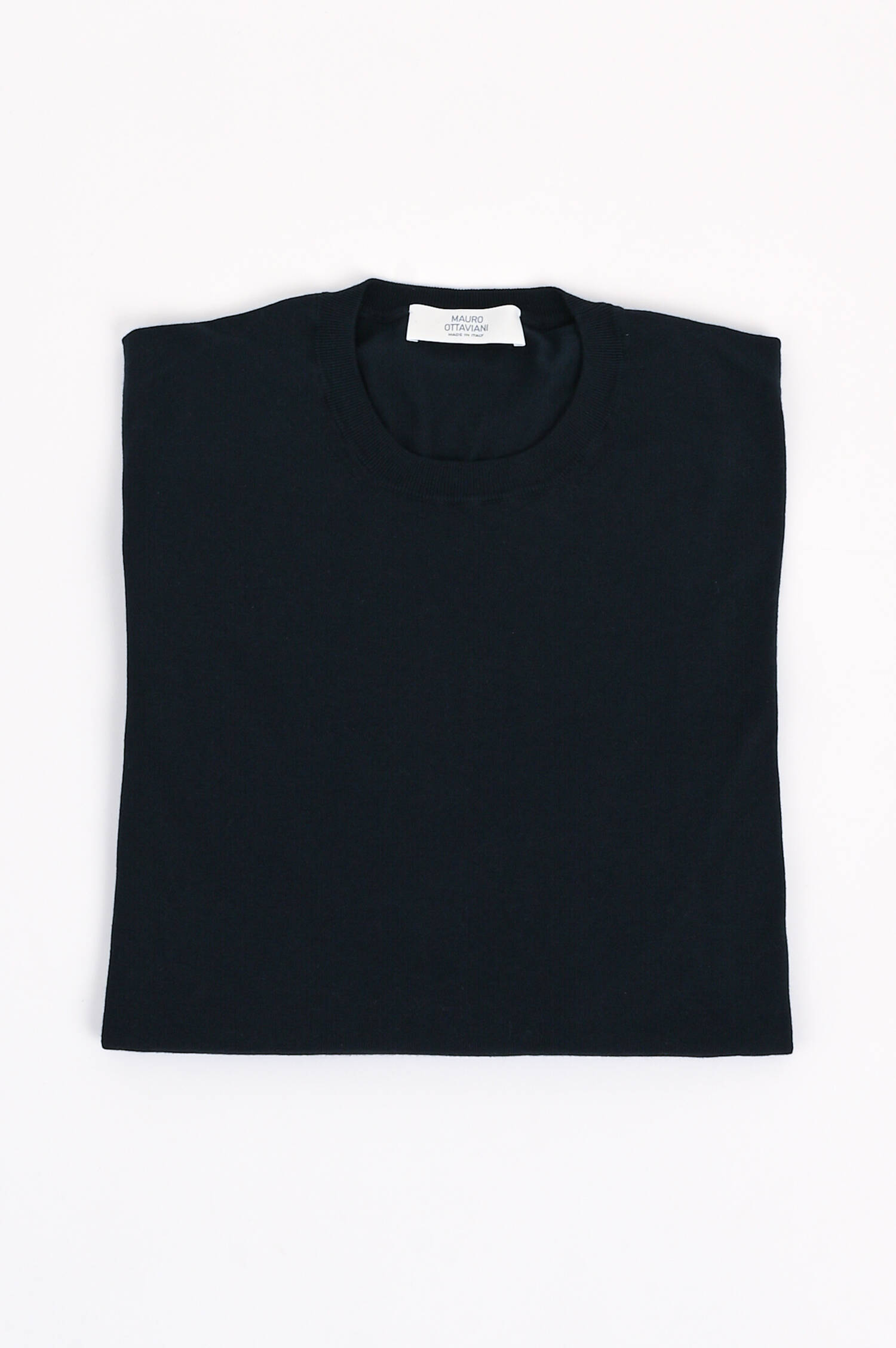 Feinstrick Pullover aus Schurwolle in Navy