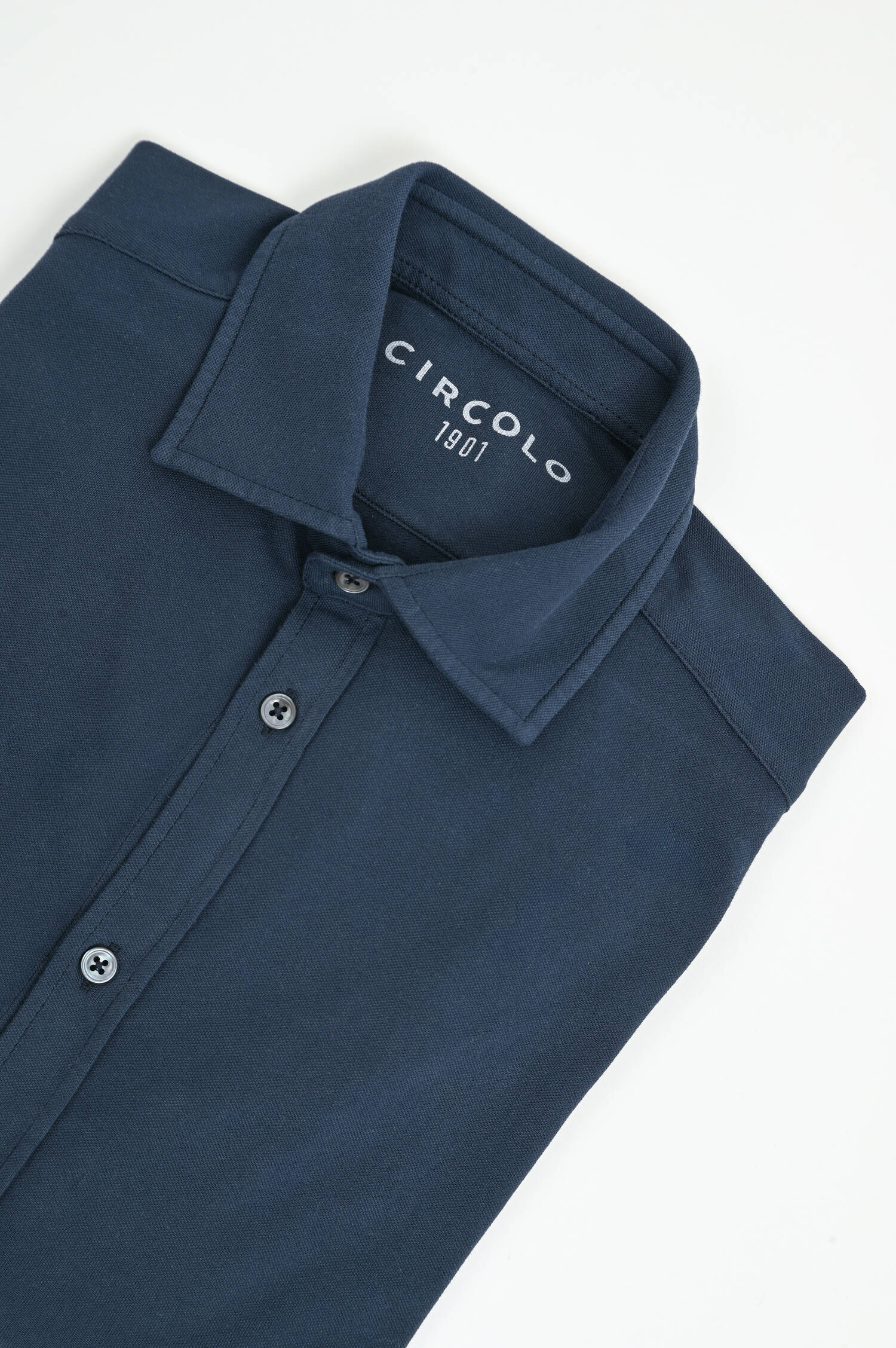 Langarm Polo-Shirt in Navy