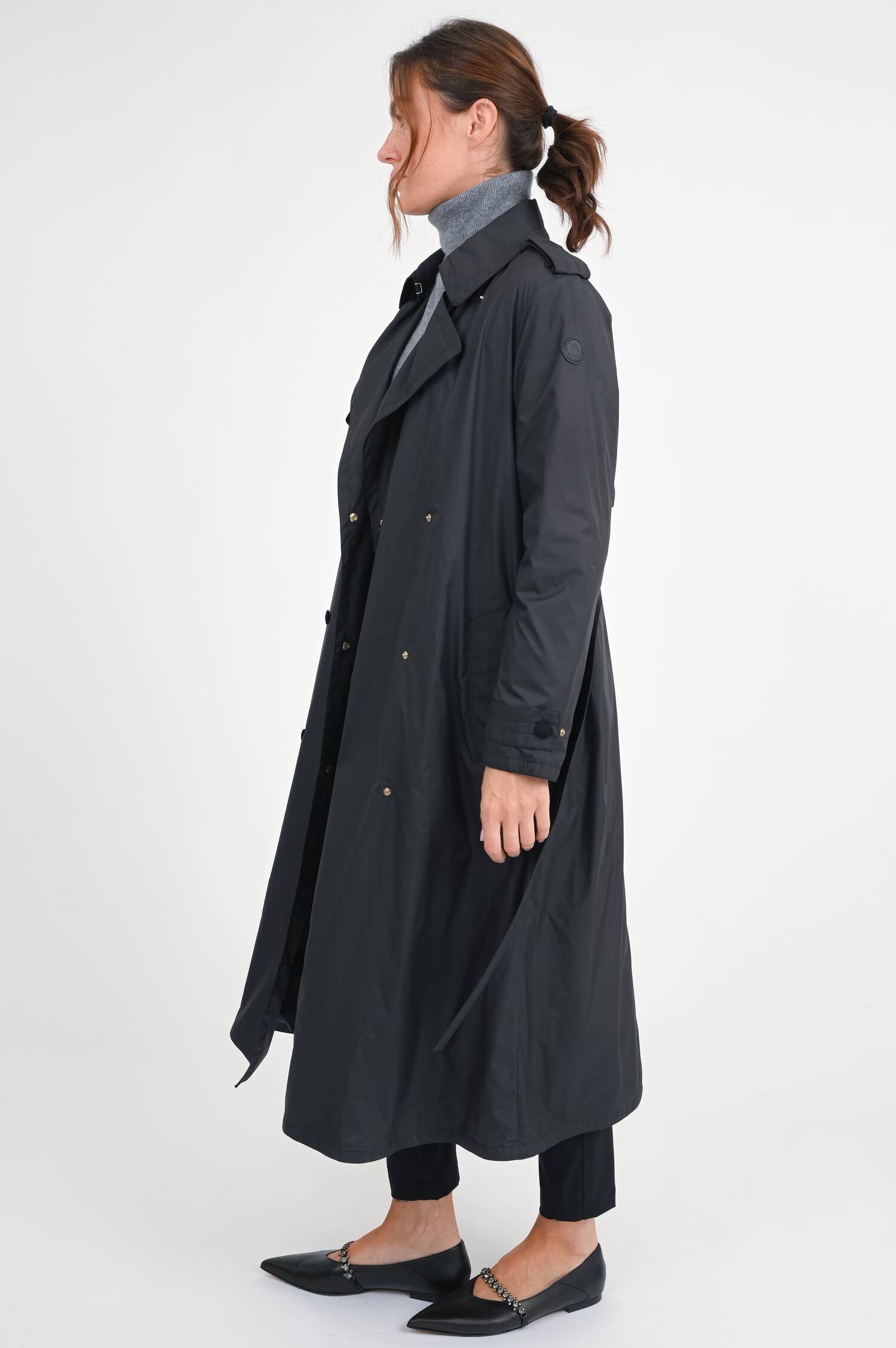 Wattierter Trenchcoat BARBENTANE in Schwarz