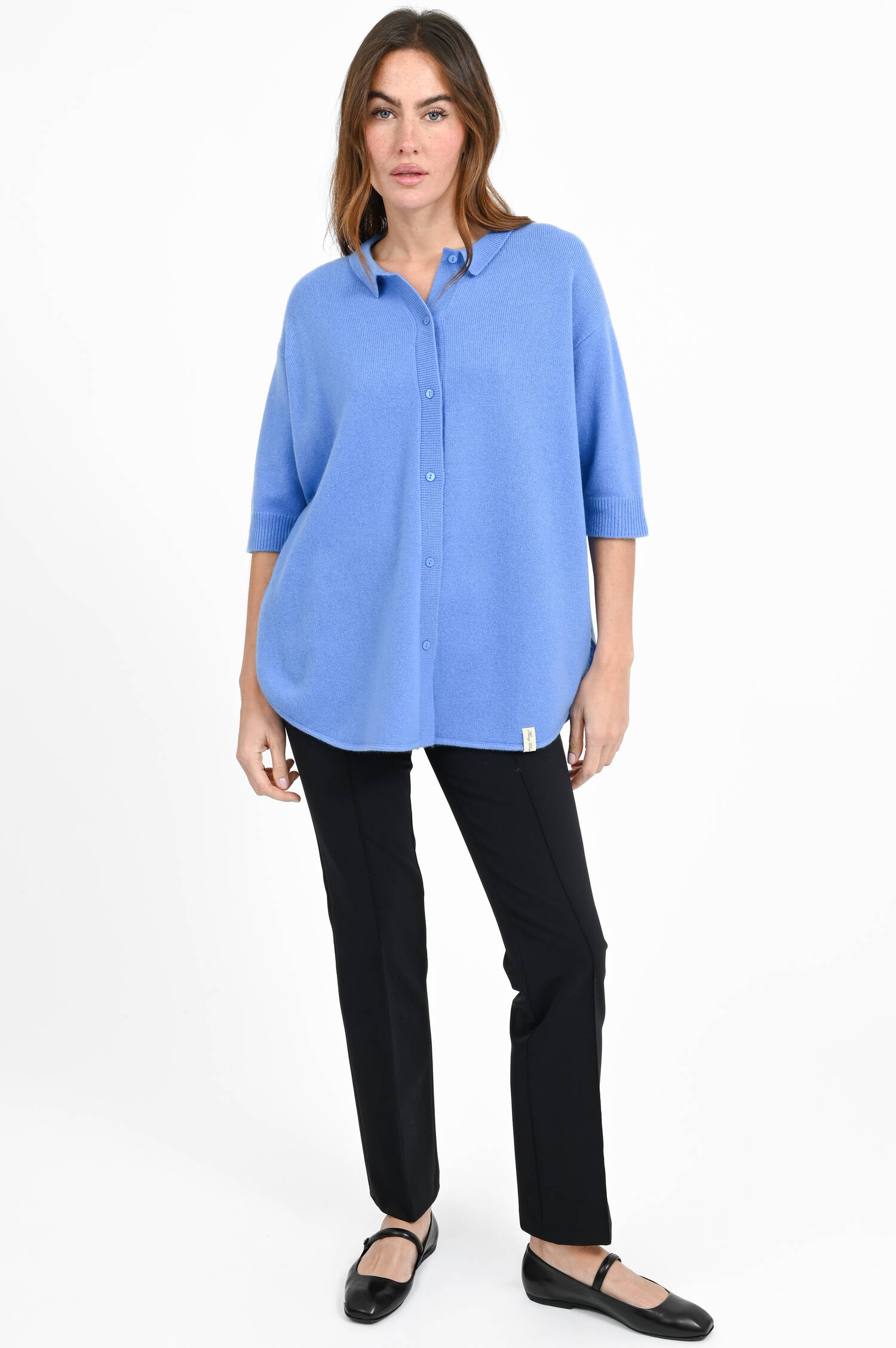 Oversized Cardigan aus Cashmere-Mix in Blue