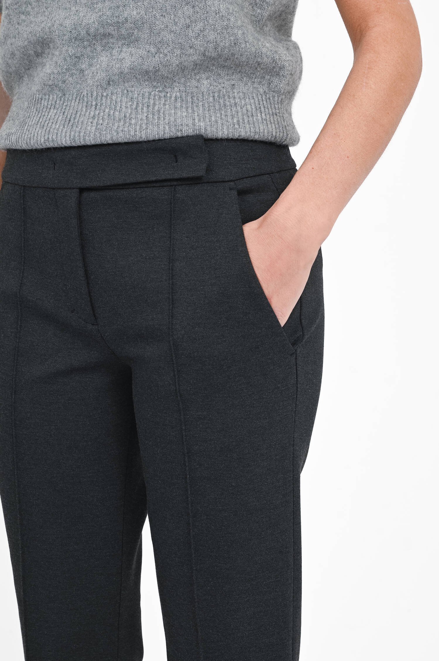 Hose aus Viskose-Mix in Anthrazit meliert