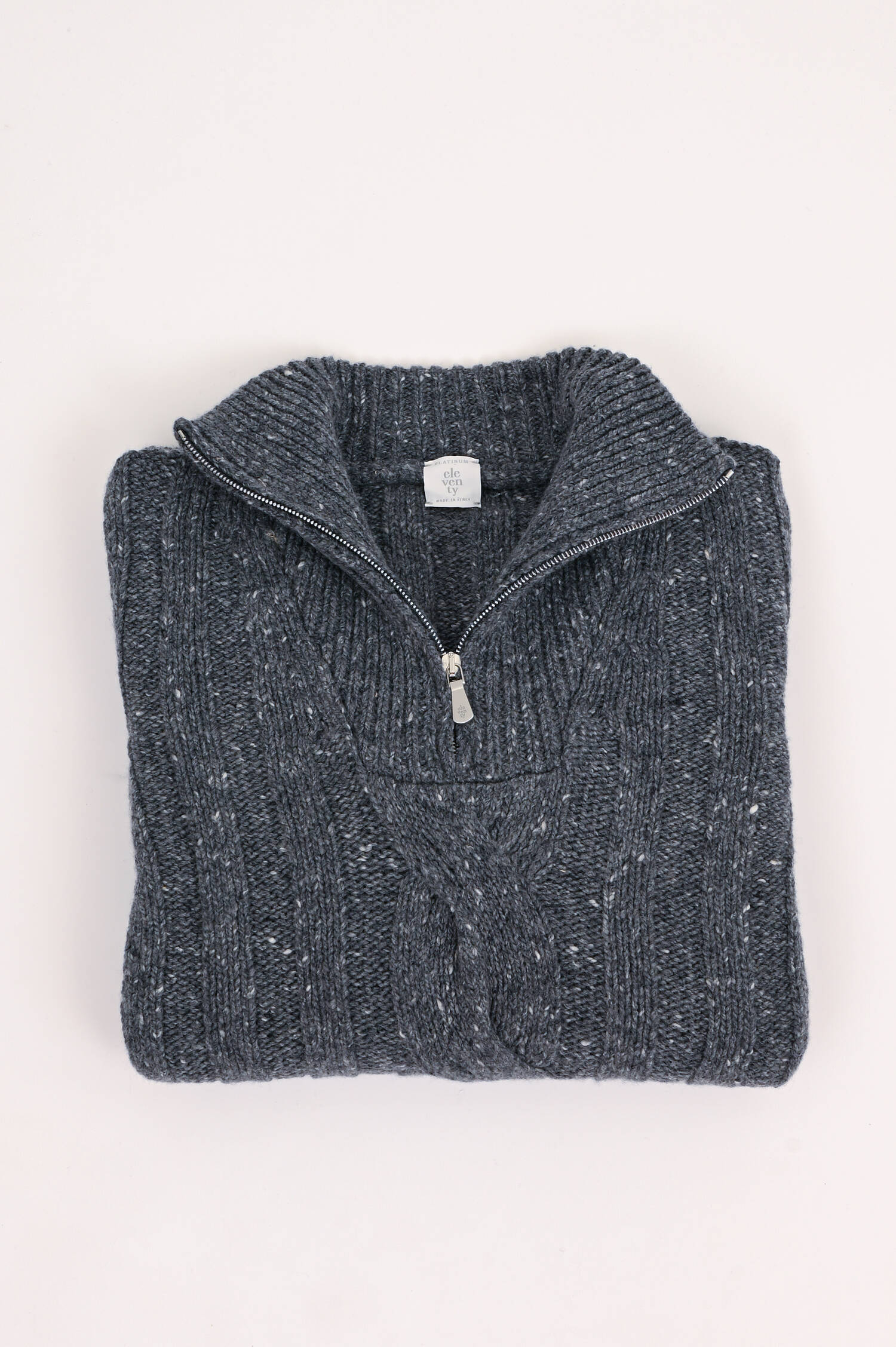 Cashmere-Mix Pullover in Grau-Melange