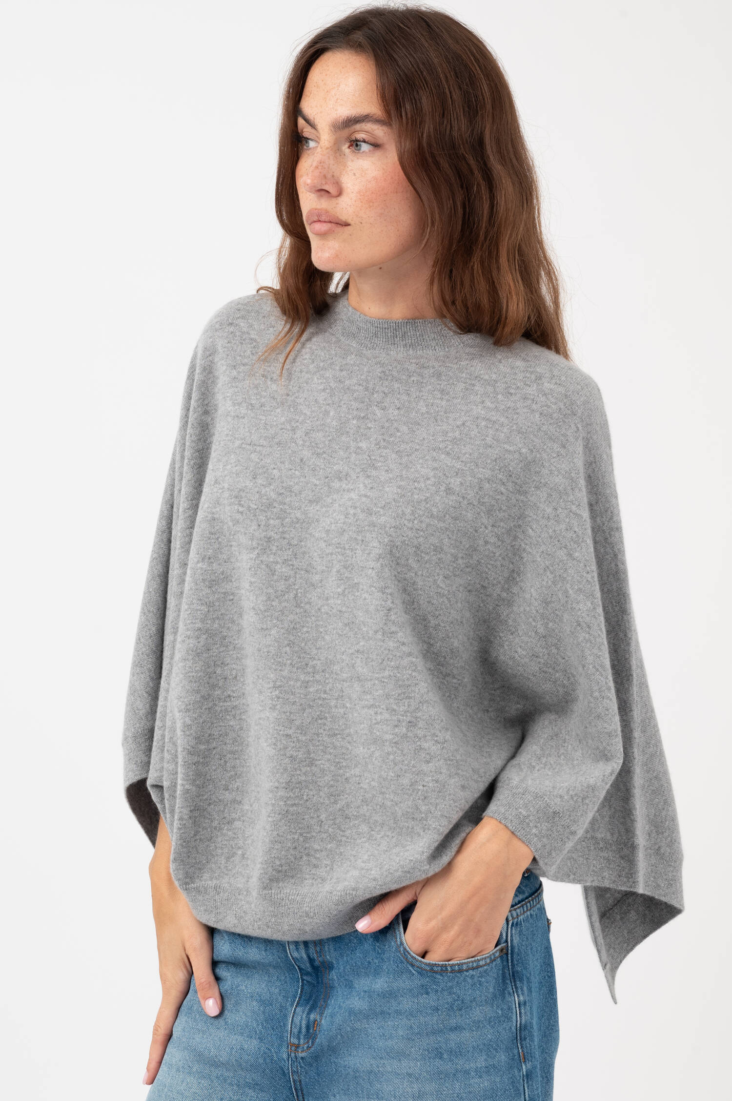 Cashmere Pullover KAJA in Grau meliert