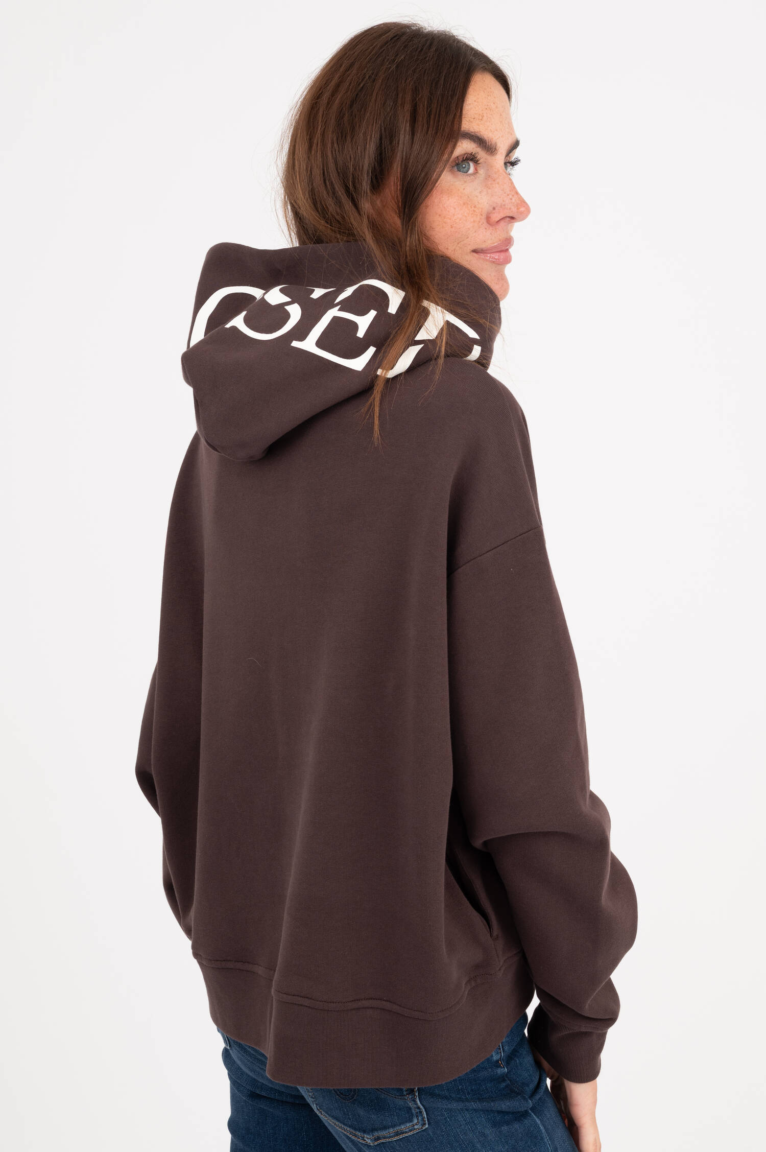 Hoodie mit Logo-Print in Braun Hoodie mit Logo-Print in Braun