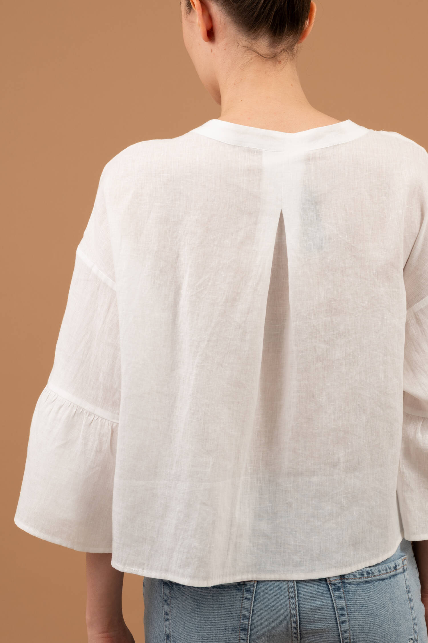 Leinenbluse River in Weiß