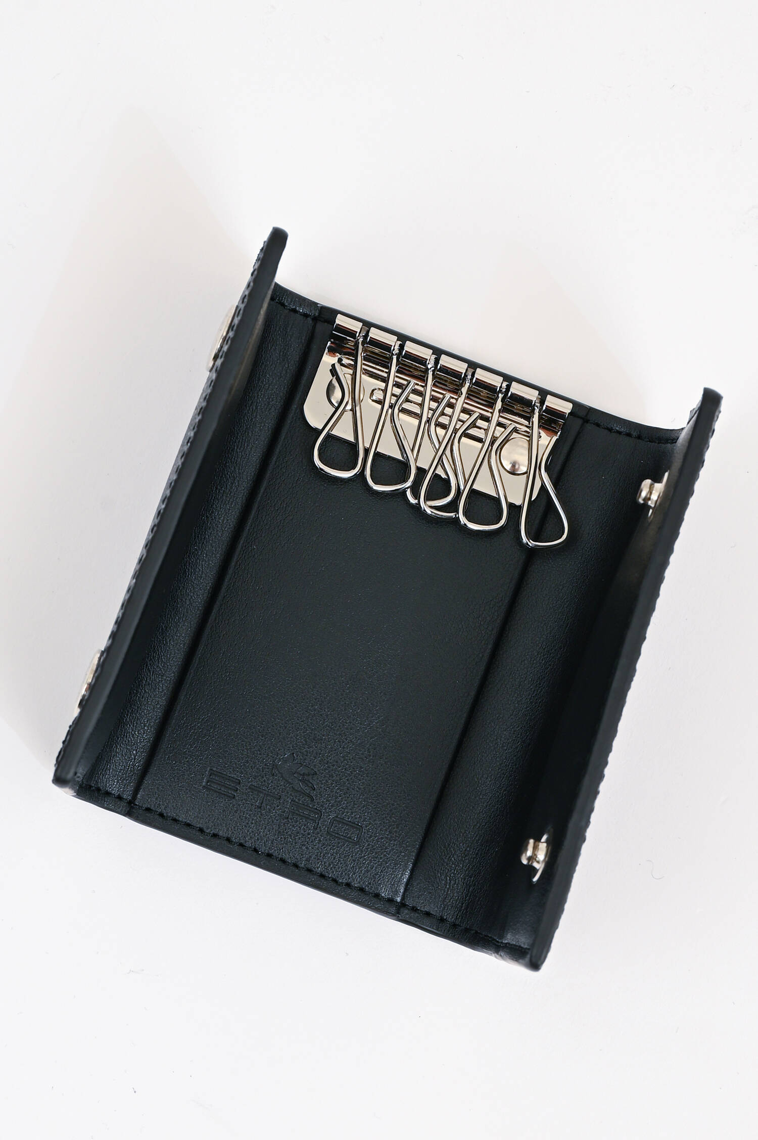 Schlüsseletui mit Paisly-Muster in Grau/Schwarz