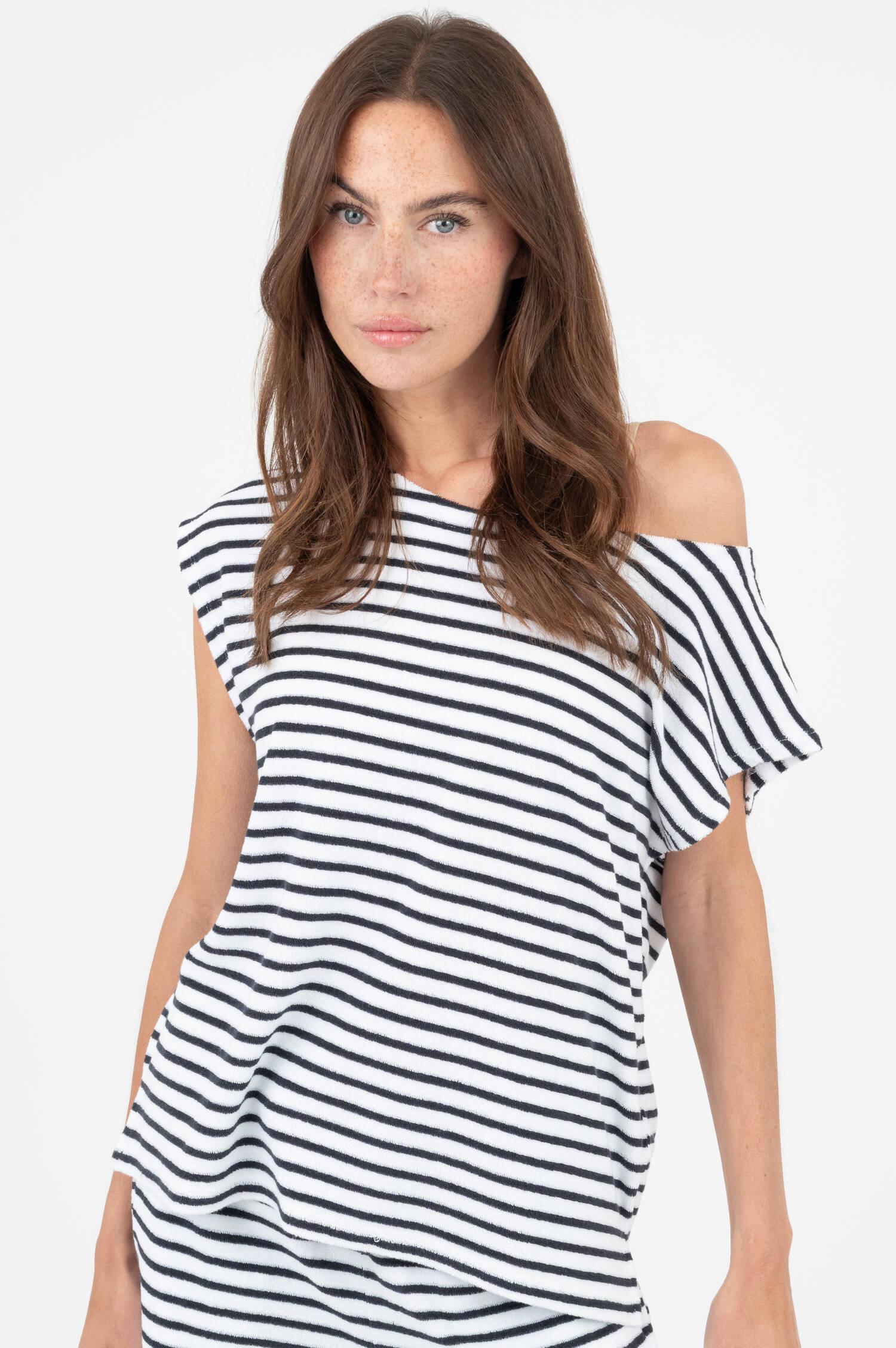Frottee Shirt in Navy/Weiß gestreift Frottee Shirt in Navy/Weiß gestreift