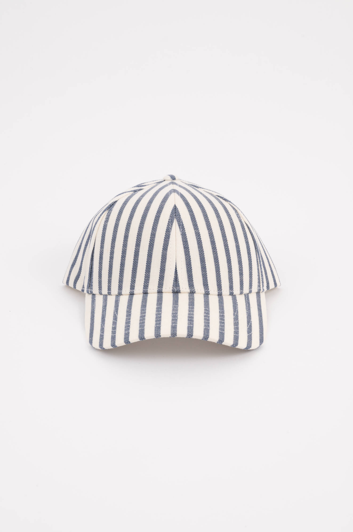 Gestreifte Basecap in Weiß/Blau