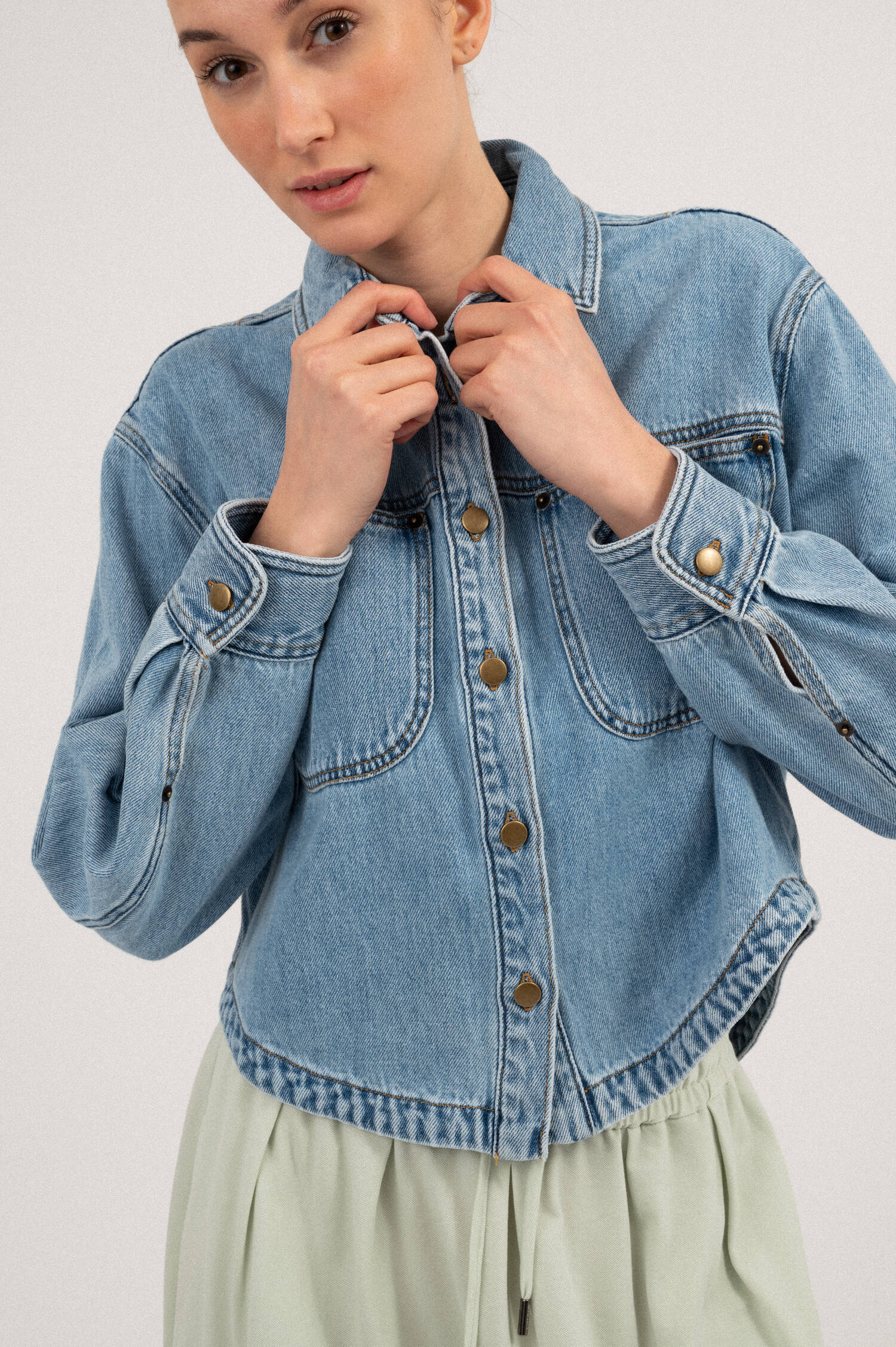 Jeansbluse in Mittelblau Jeansbluse in Mittelblau