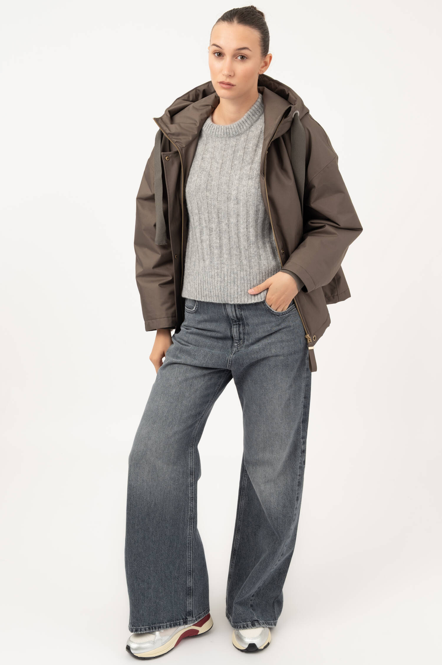 Kapuzenjacke ROSIE in Taupe