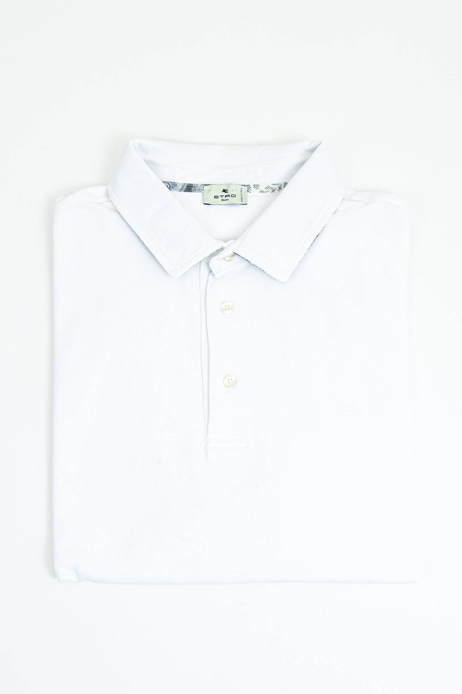  Kurzarm-Polo mit gemustertem Kragen in Weiß