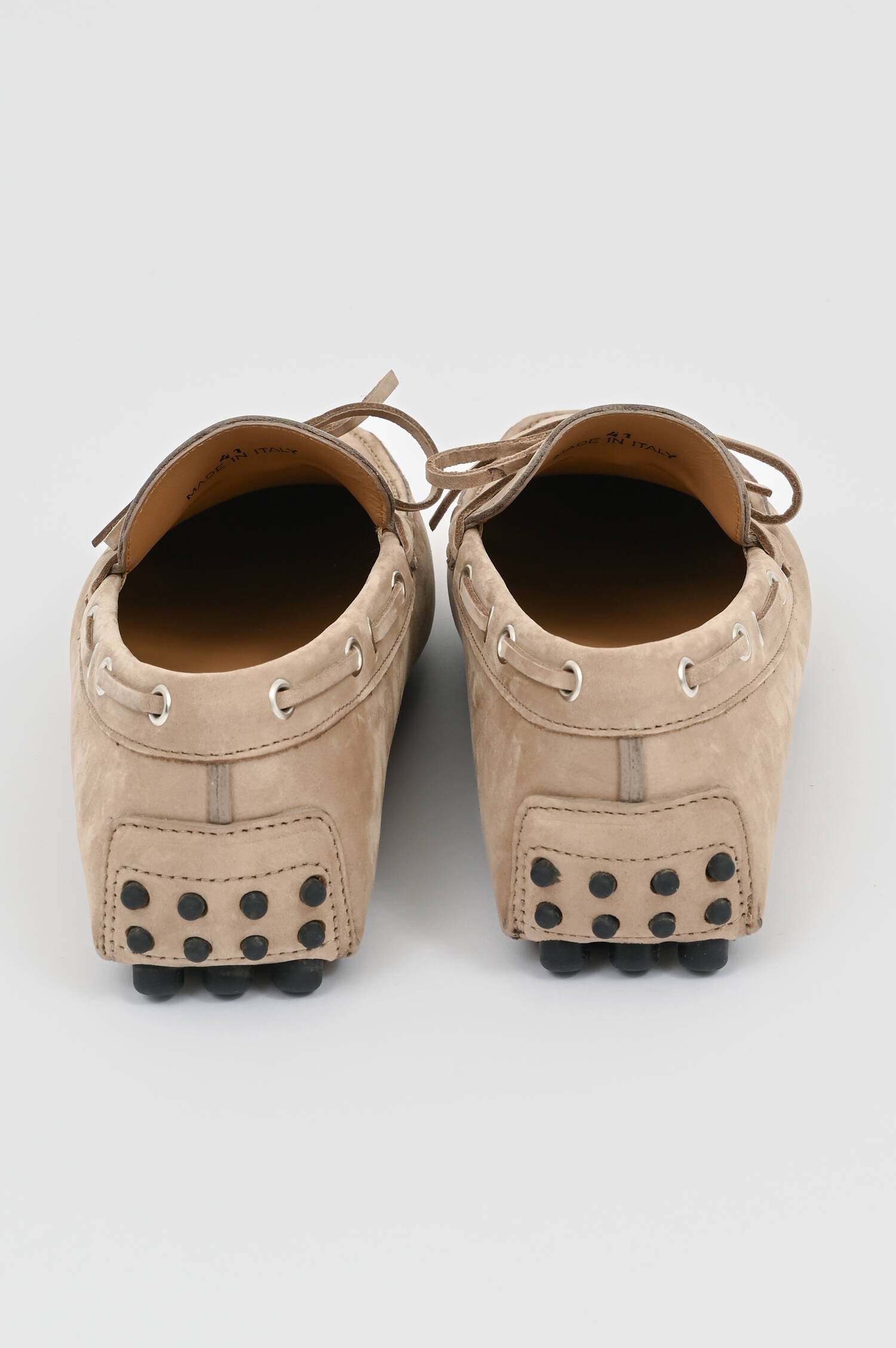 Veloursleder Mokkassins in Taupe