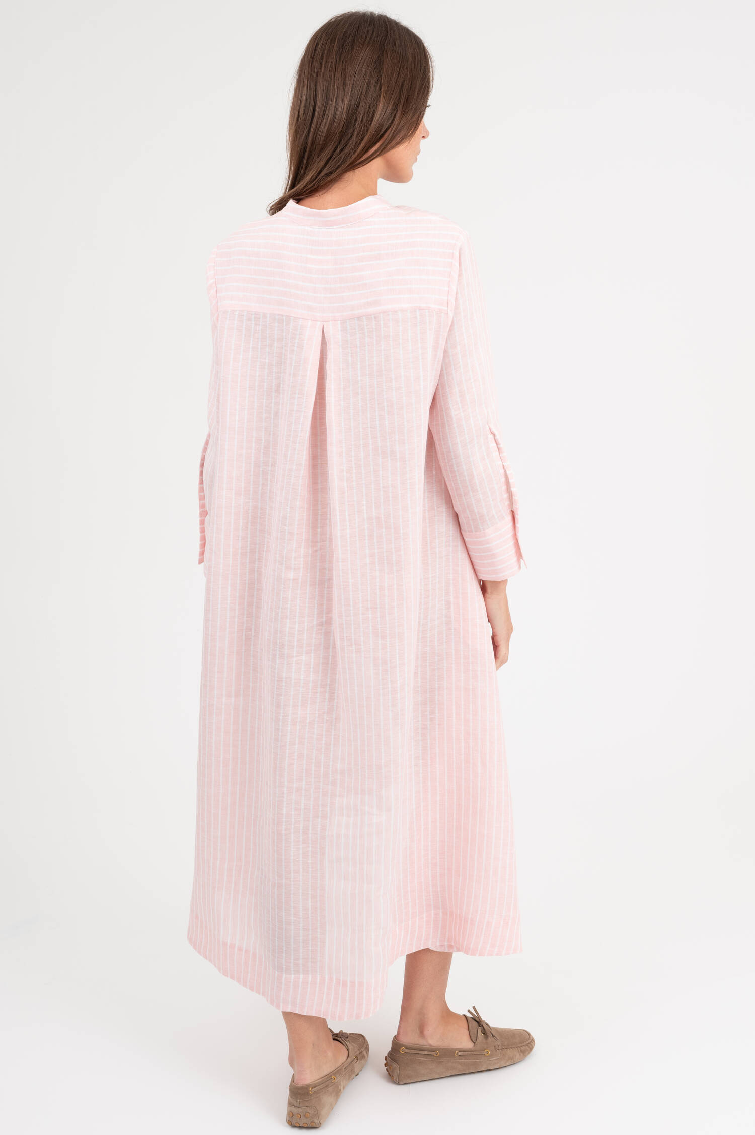 Leinenkleid in Rosa/Weiß gestreift Leinenkleid in Rosa/Weiß gestreift