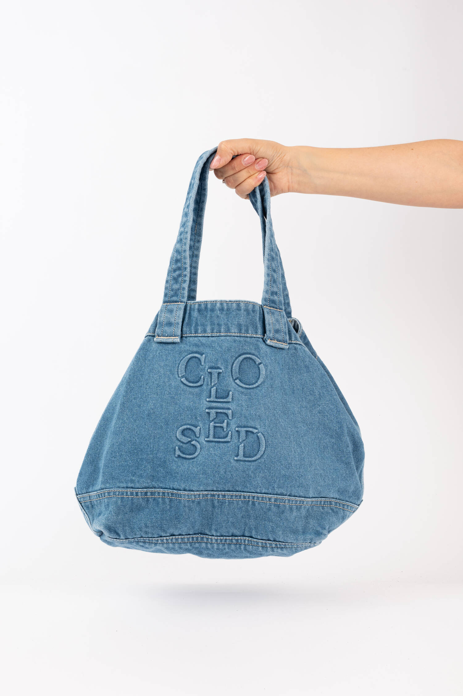 Denim--Tasche in Mittelblau