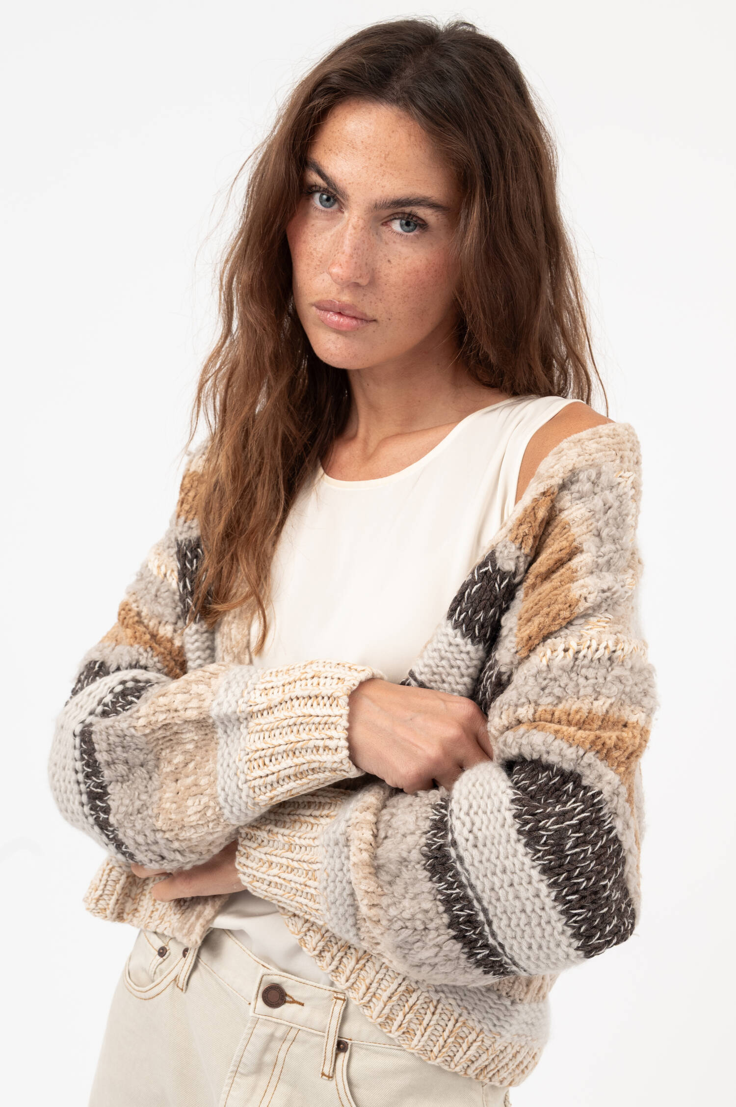 Multi-Garn-Cardigan in Beige Multi-Garn-Cardigan in Beige