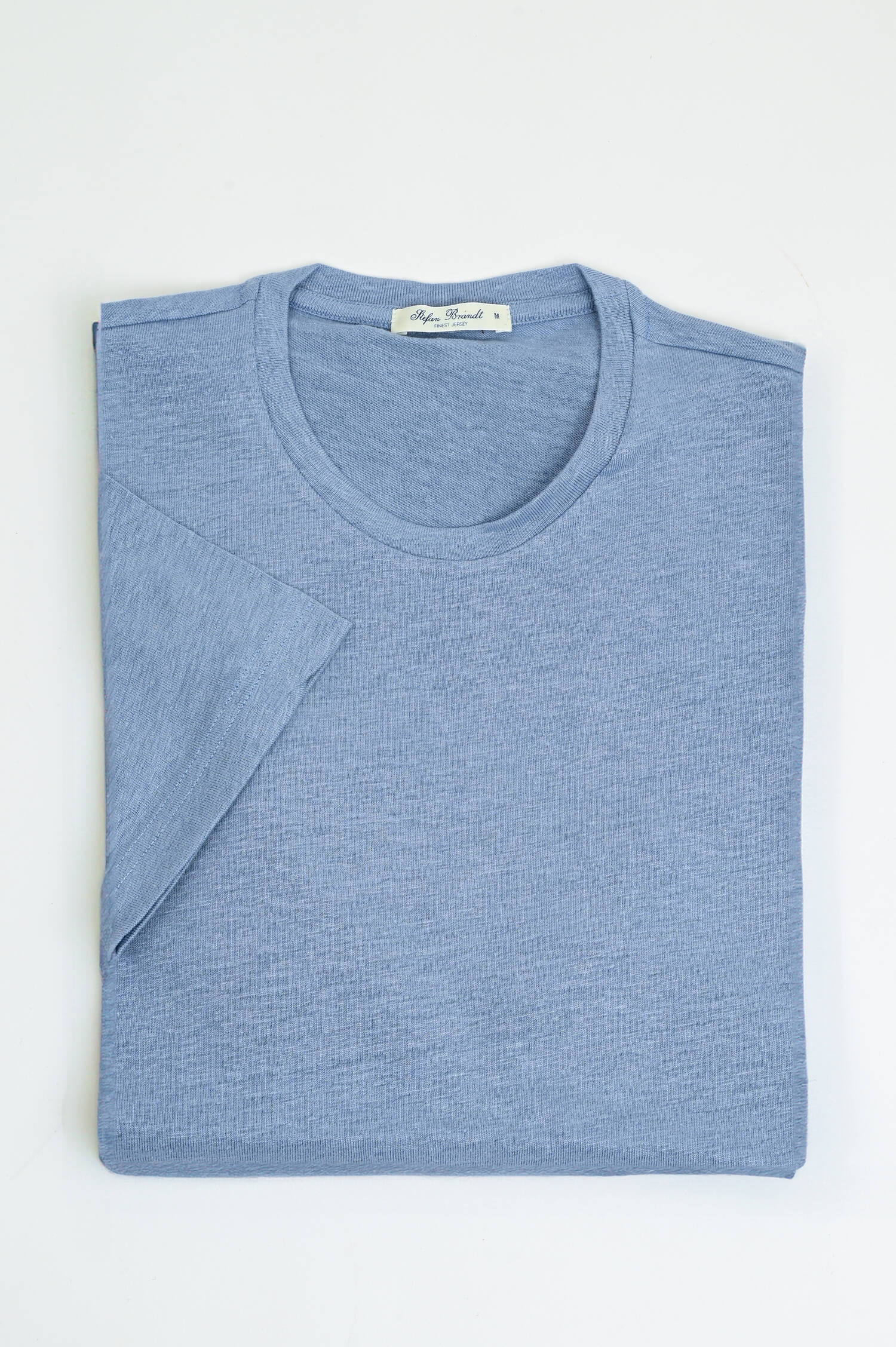 T-Shirt aus Leinen-Mix in Light Blue