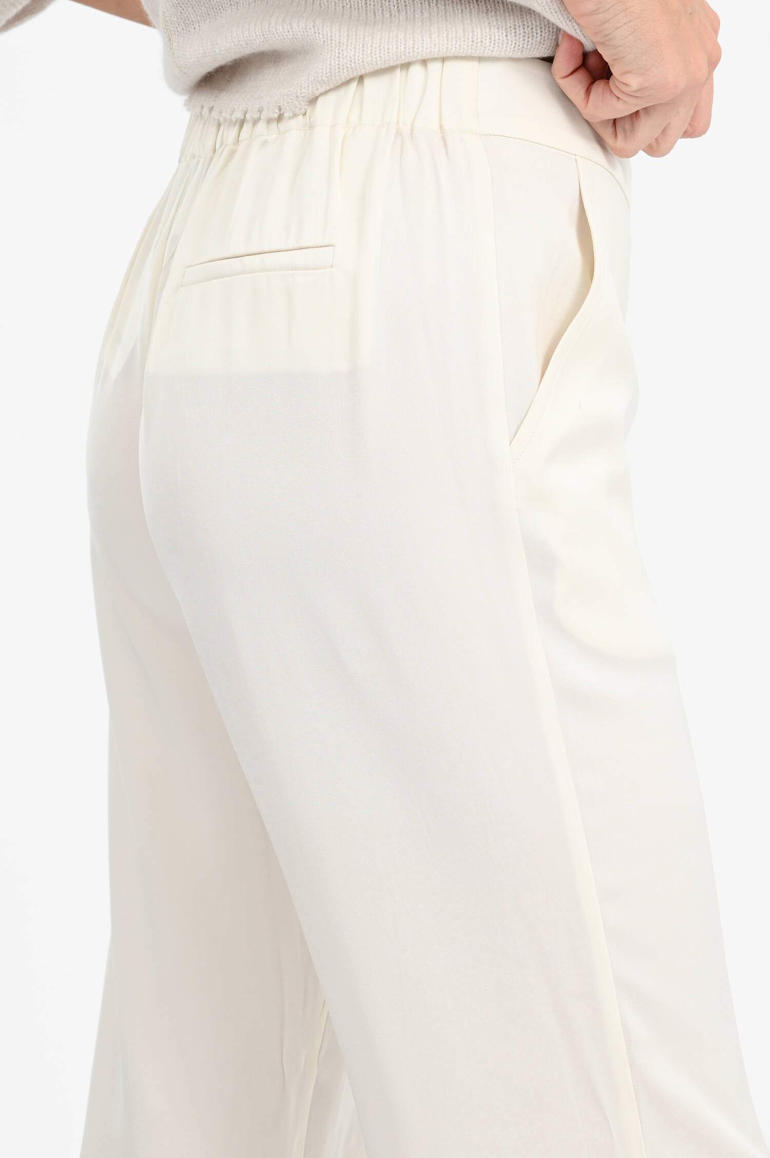 Wide-Leg-Pants aus Seide in Creme Wide-Leg-Pants aus Seide in Creme