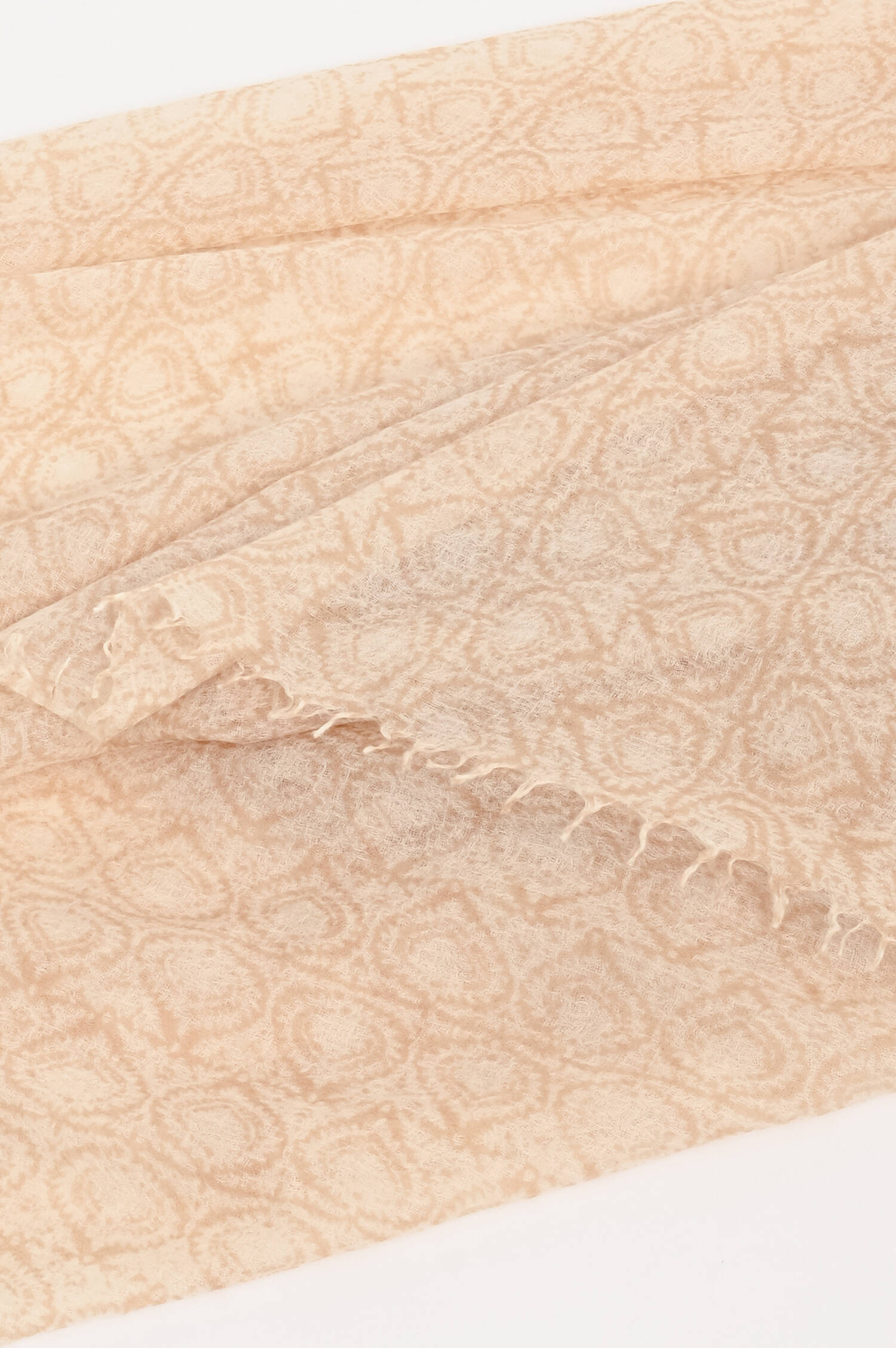 Cashmere-Schal in Weiß/Beige gemustert