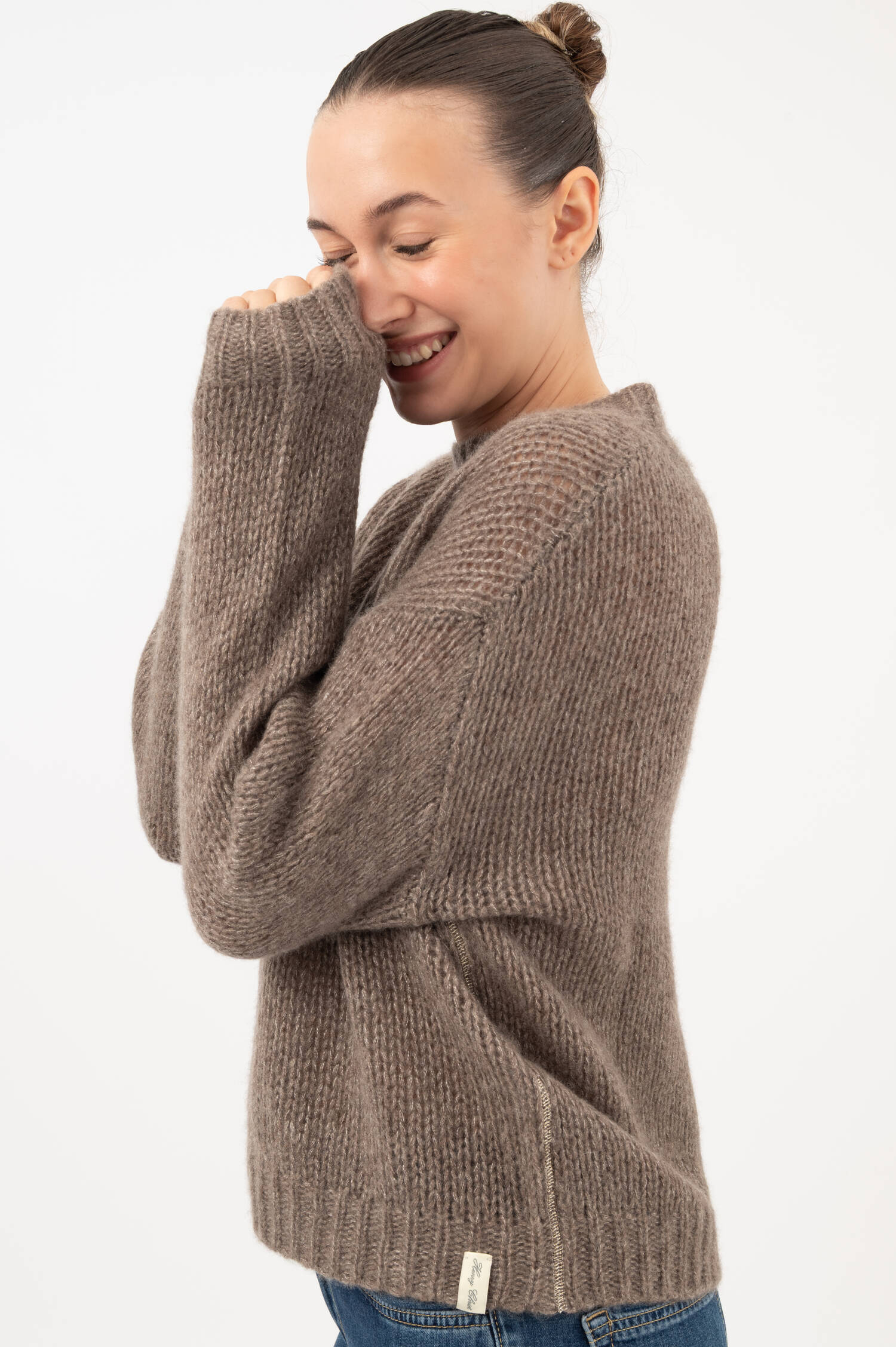 Cashmere-Seiden Pullover in Braun Cashmere-Seiden Pullover in Braun