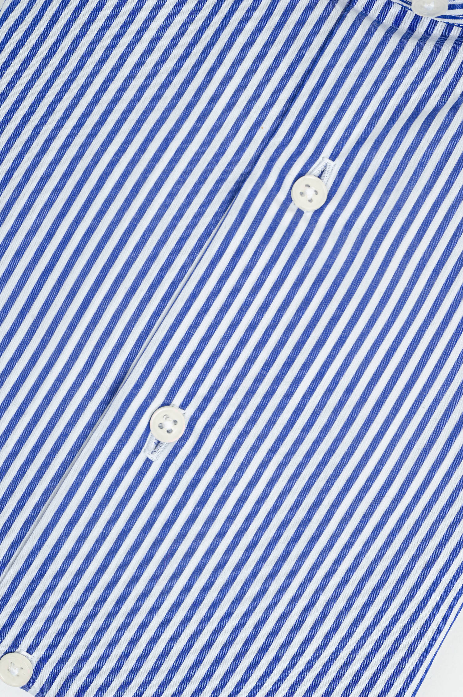 Baumwollhemd mit breiten Streifen in Blau/Weiß