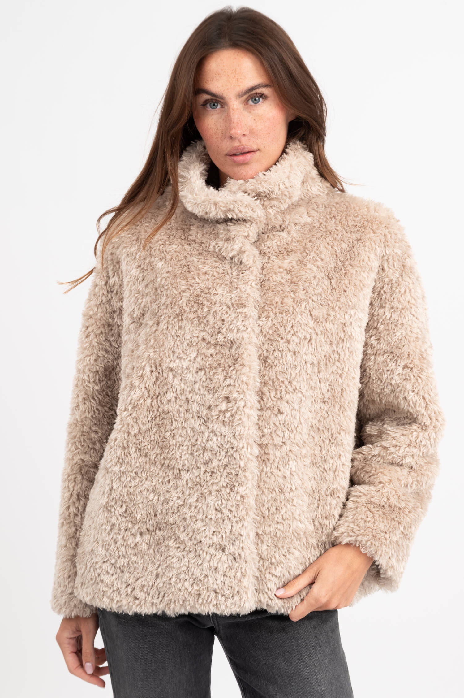 Teddyjacke in Beige