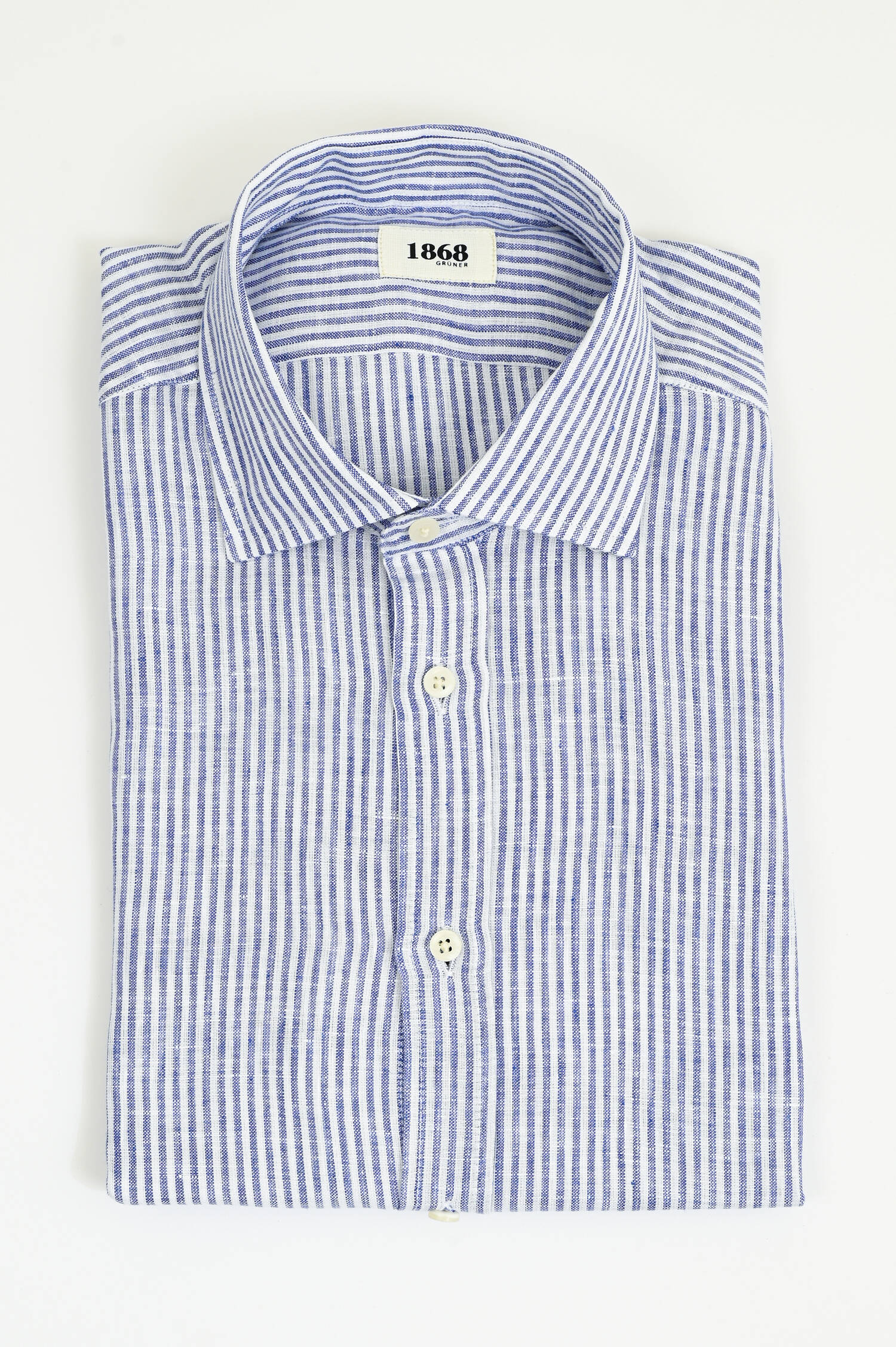 Leinenhemd mit schmalen Streifen in Navy/Weiß Leinenhemd mit schmalen Streifen in Navy/Weiß