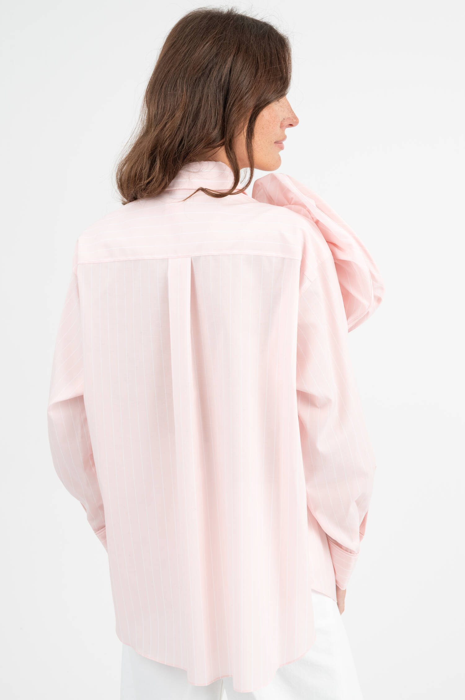 Bluse STRIPED POWER in Rosa/Weiß