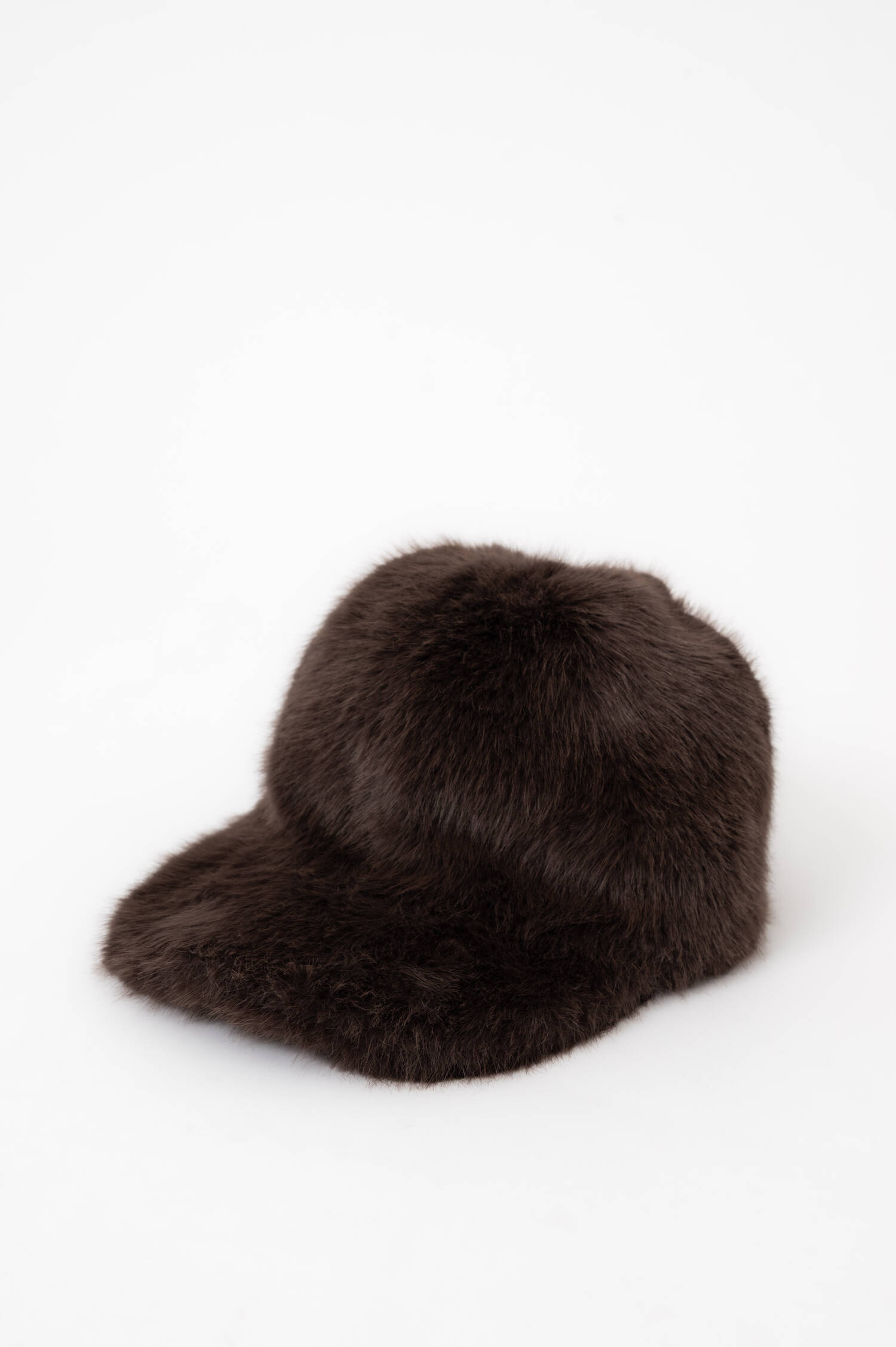 Faux-Fur-Basecap in Braun