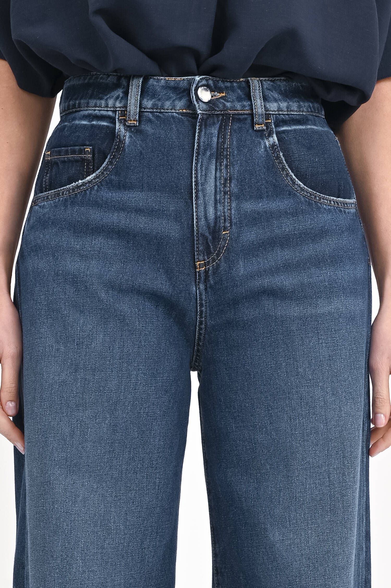 Weite Jeans POPPY in Dunkelblau
