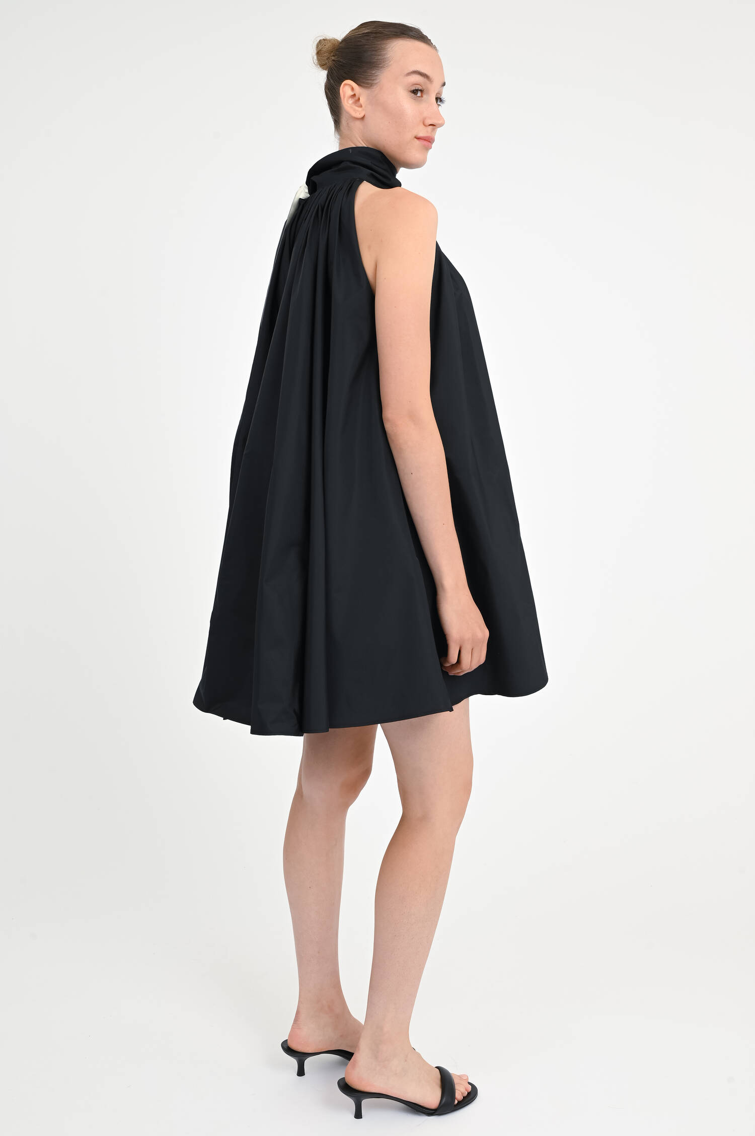 Neckholder-Mini-Kleid BEBER in Schwarz/Champagne