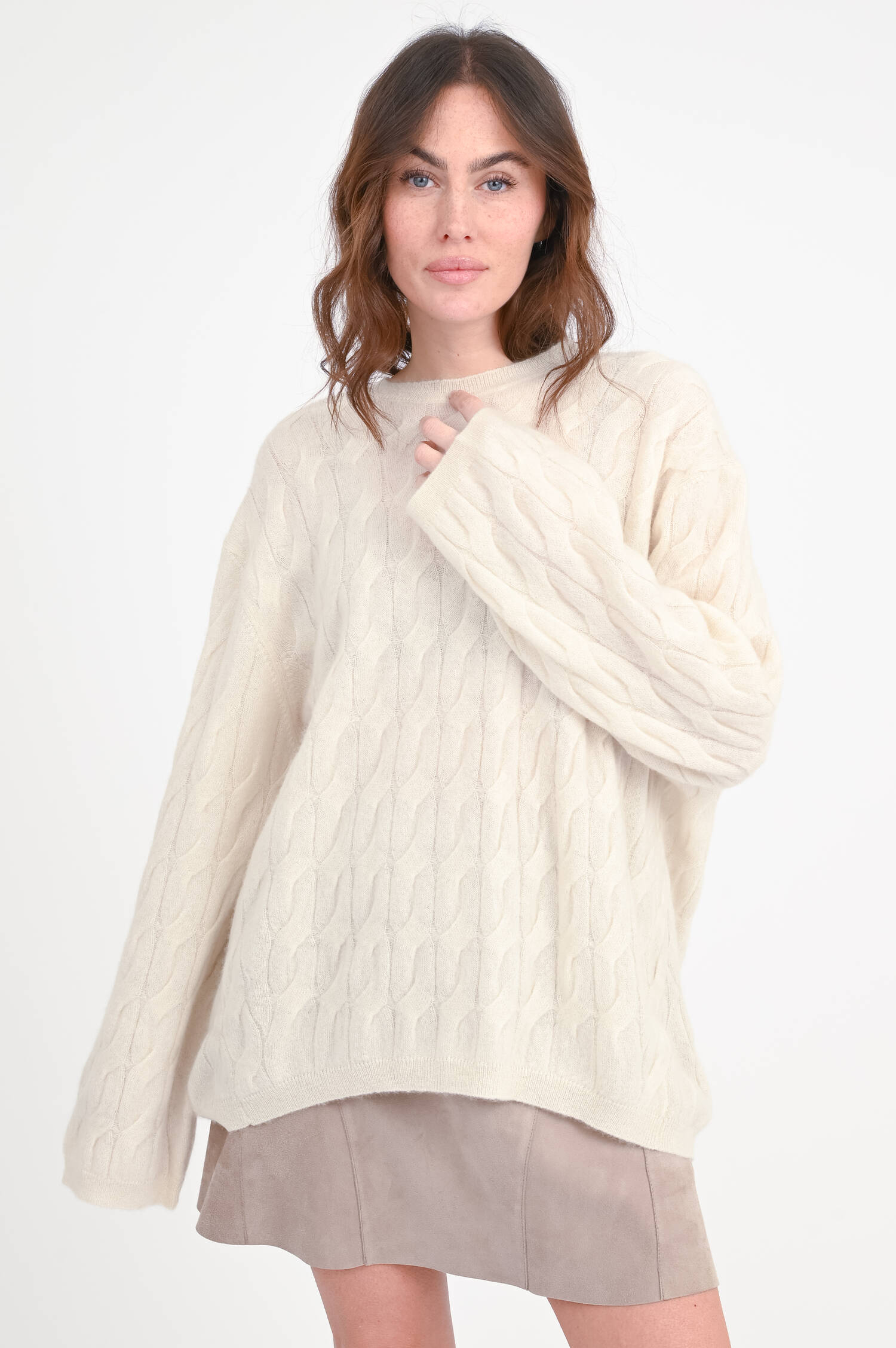 Pullover aus reinem Cashmere in Creme