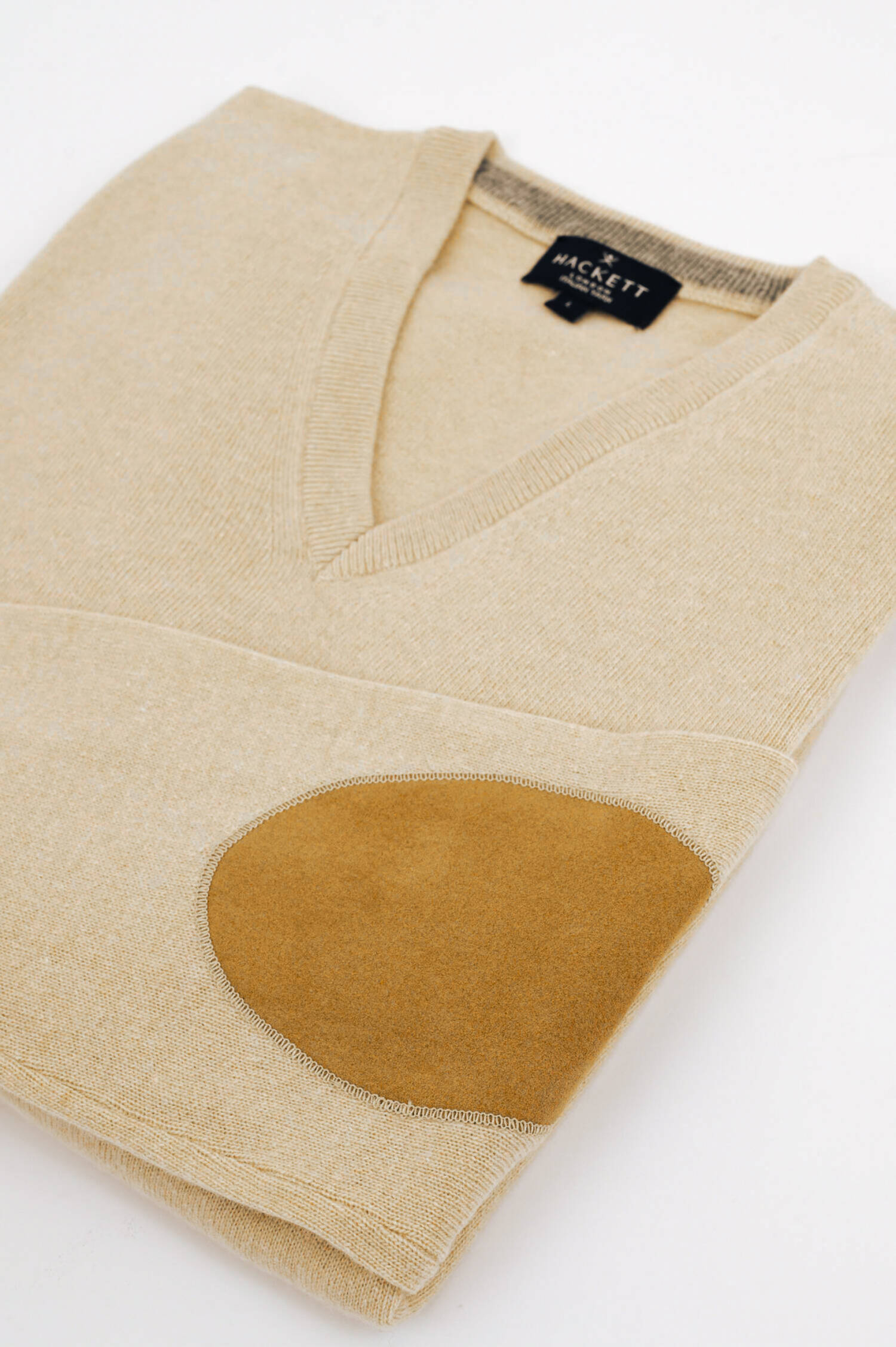 V-Neck Strickpullover aus Woll-Mix in Cashew V-Neck Strickpullover aus Woll-Mix in Cashew