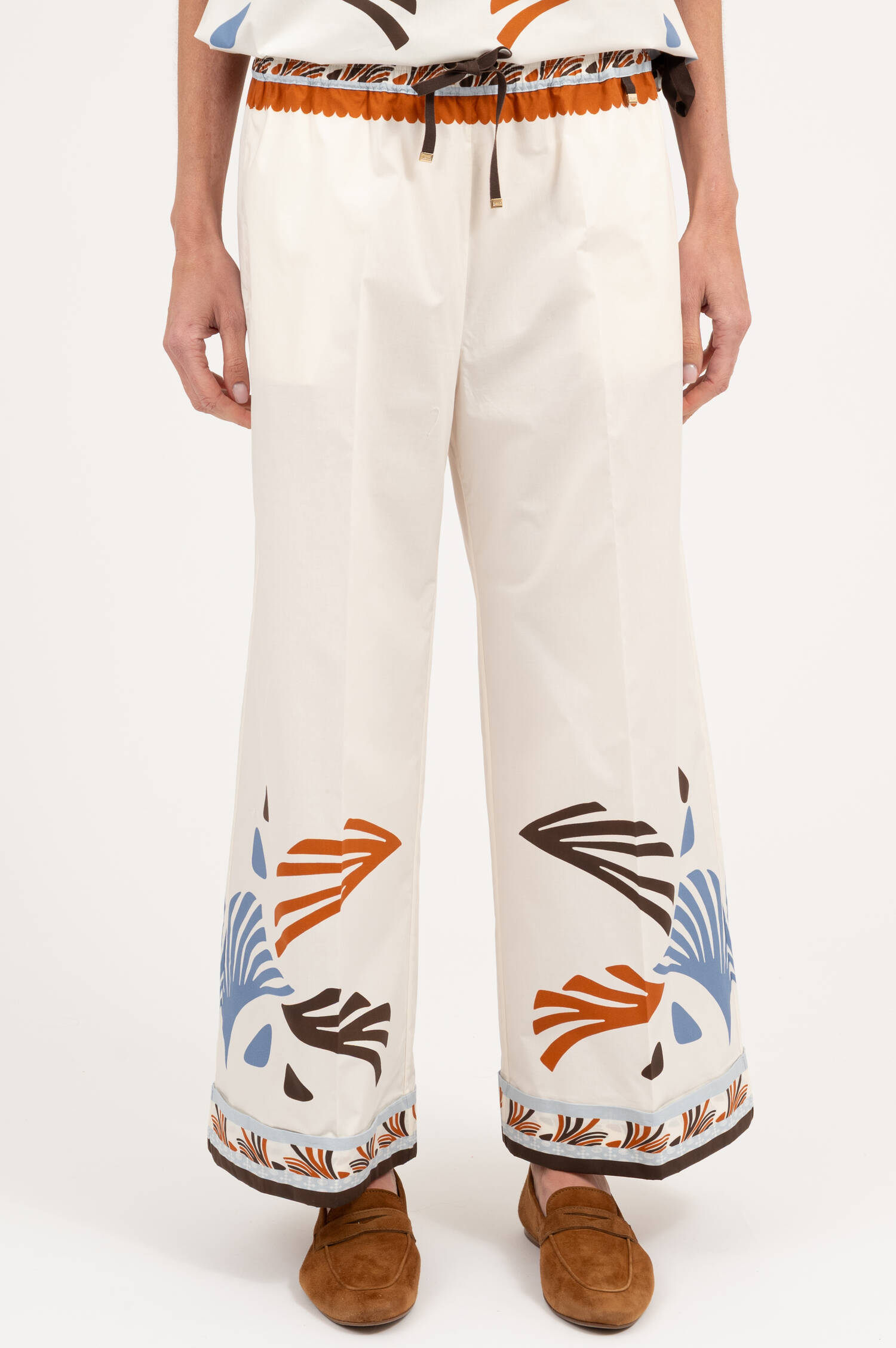 Culotte Hose mit Print in Weiß