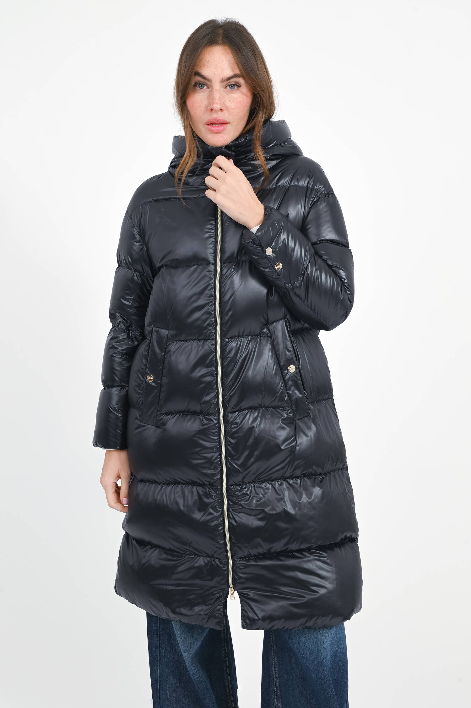 Steppmantel aus Daunen in Nero Steppmantel aus Daunen in Nero