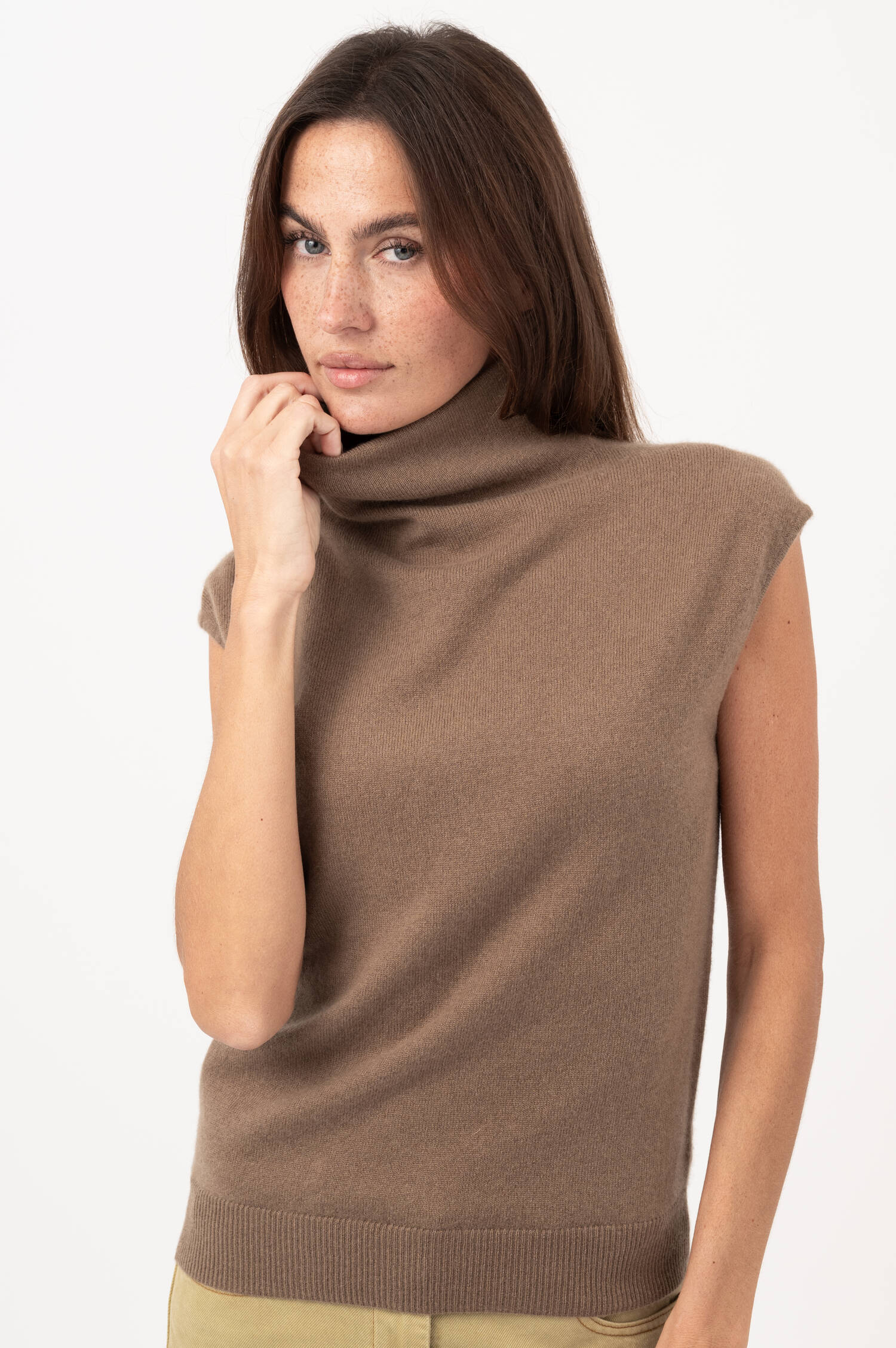 Cashmere-Cardigan in Taupe